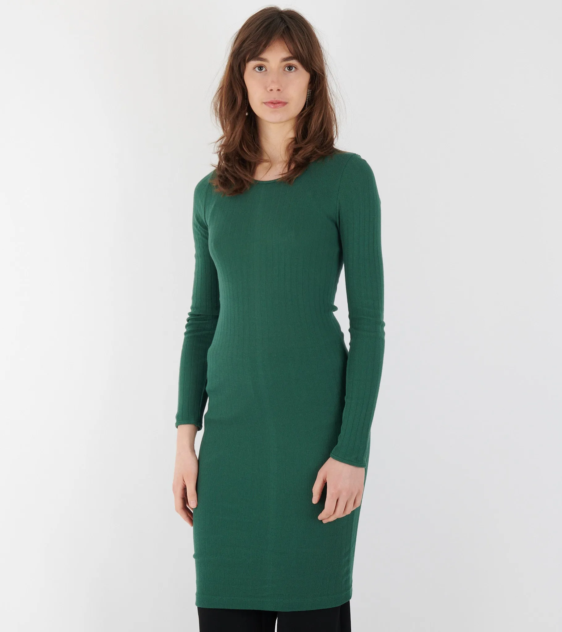101 John Rib Dress Bottle Green