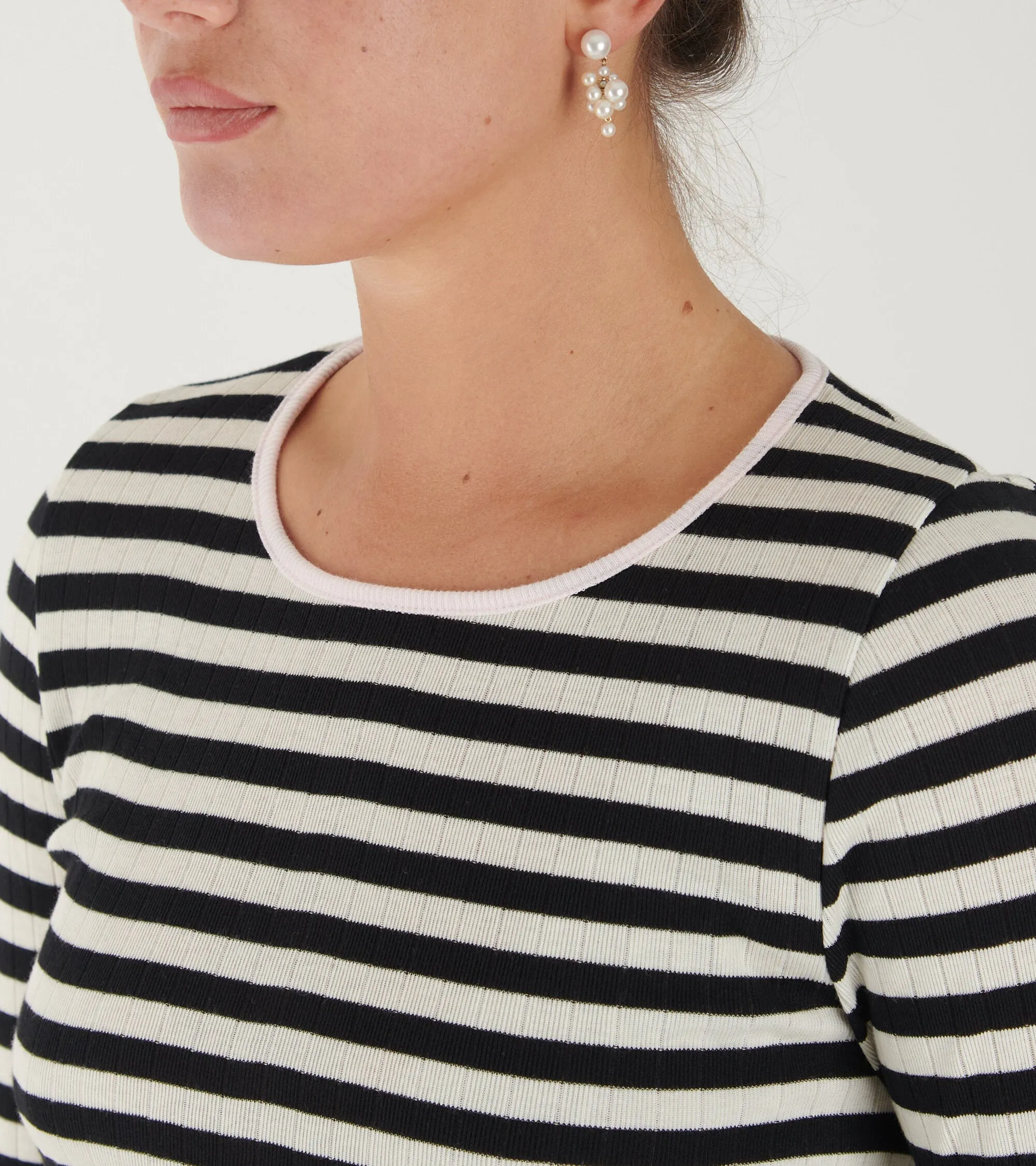 101 Rib Black/Ecru/Pink