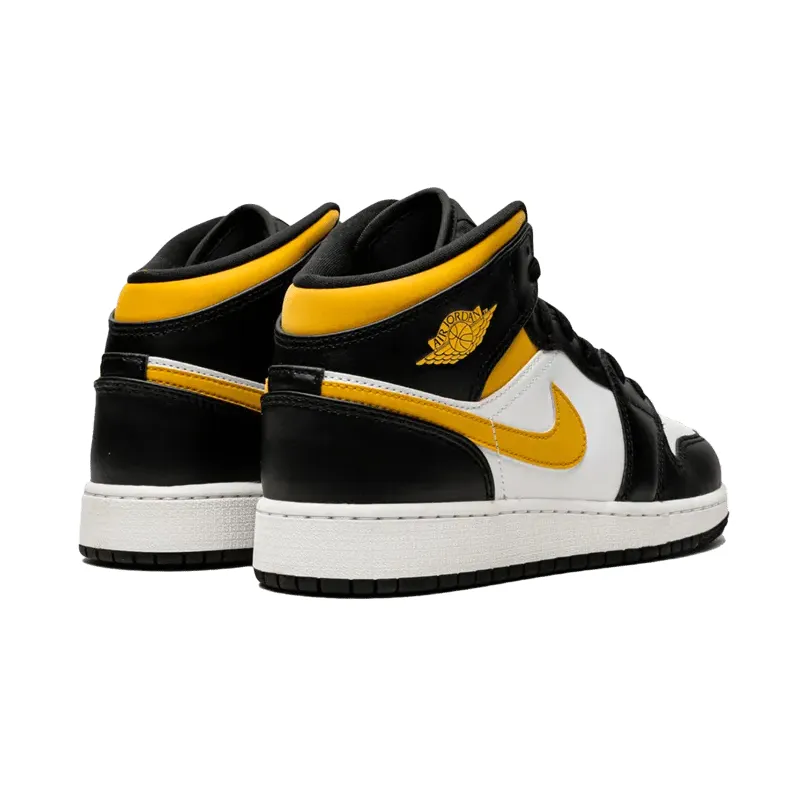 Air Jordan 1 Mid White Pollen Black Gs