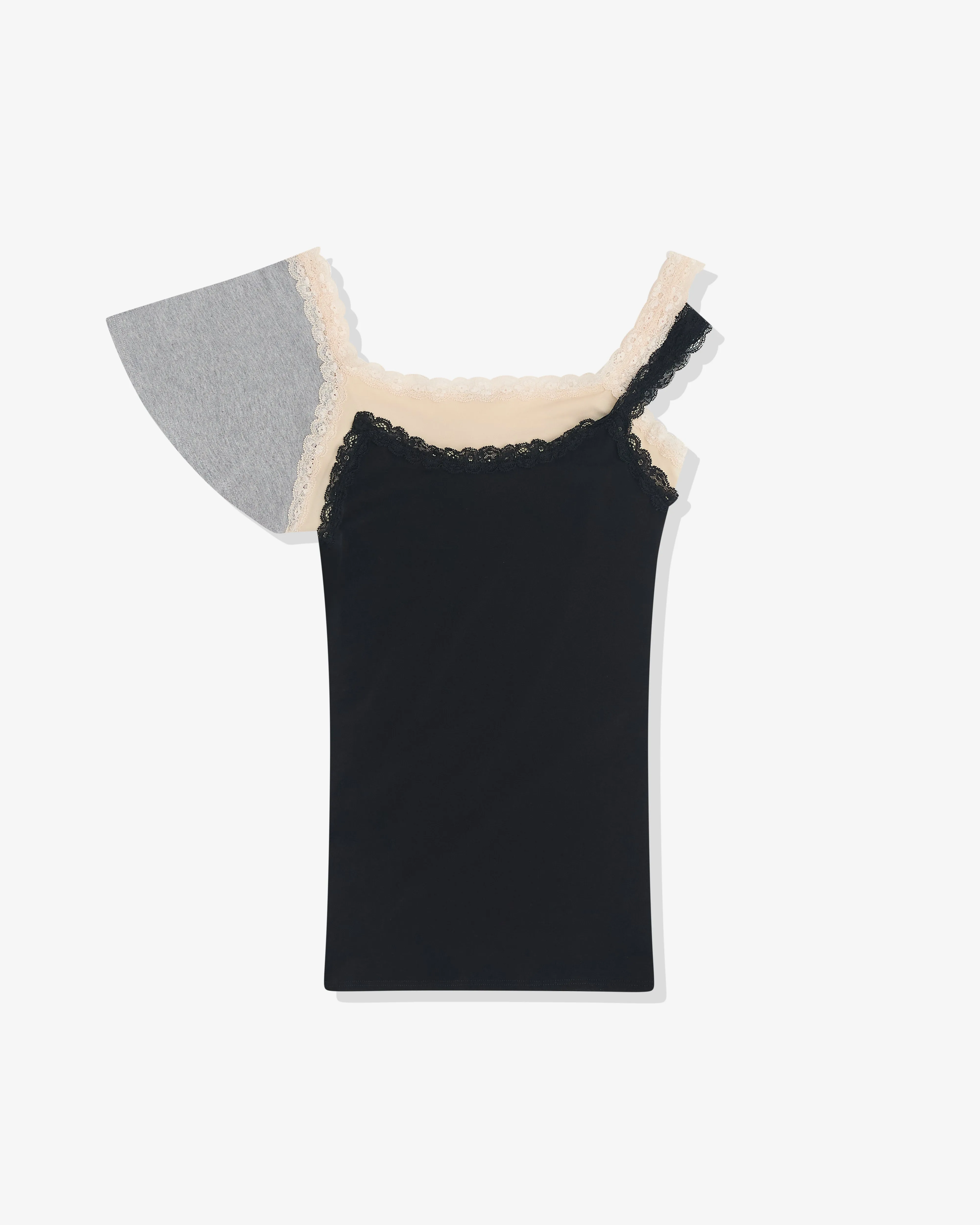 All-In - Women's Double Tank Top - (Black/Beige/Grey)