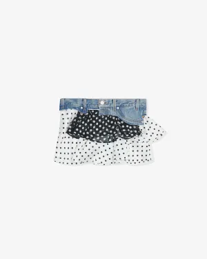 All-In - Women's Polka Dot Triple Skirt - (Denim Blue)