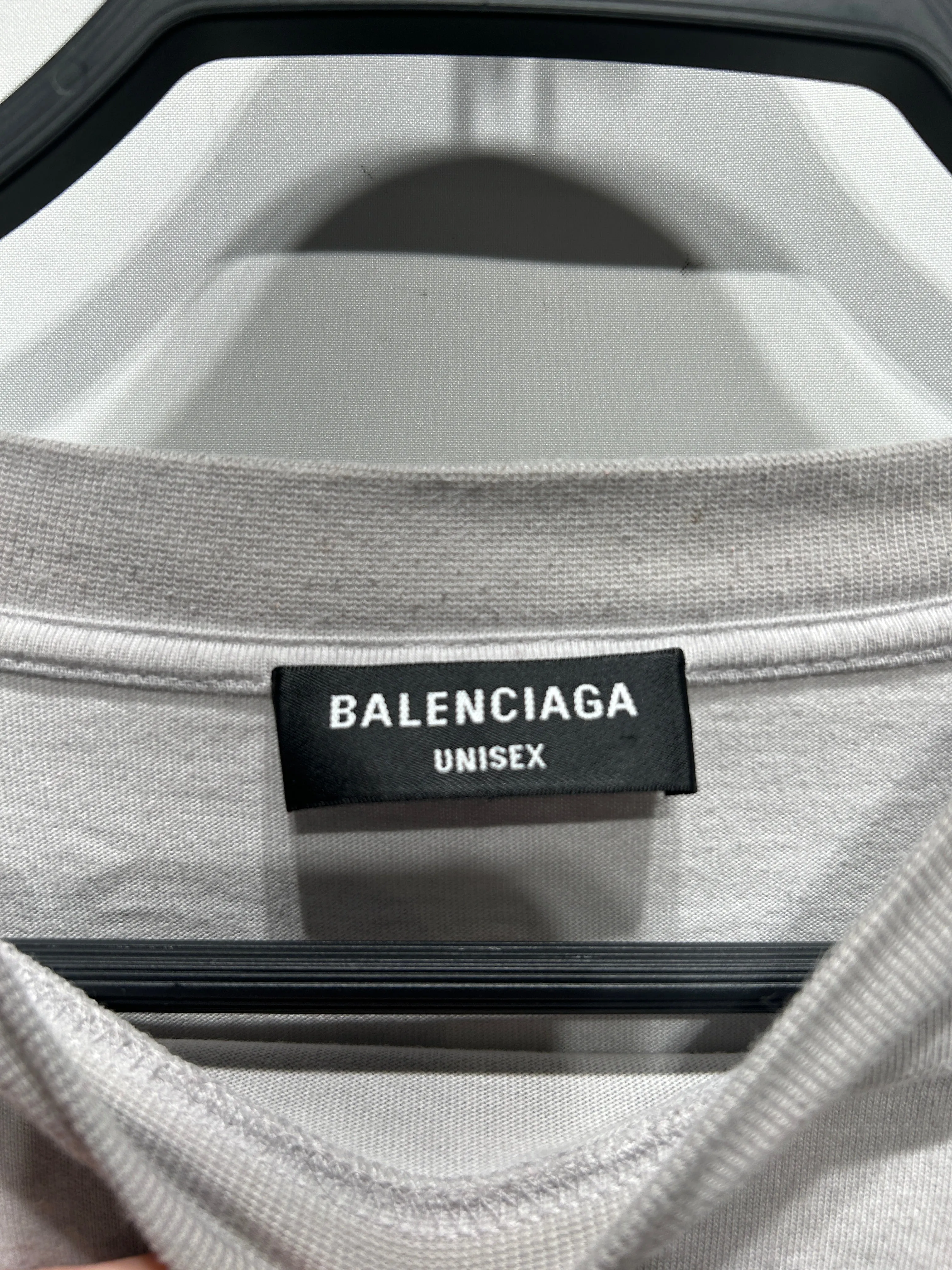BALENCIAGA/LS T-Shirt/4/Cotton/GRY/METAL LOGO LAYERED LONG SLEEVE