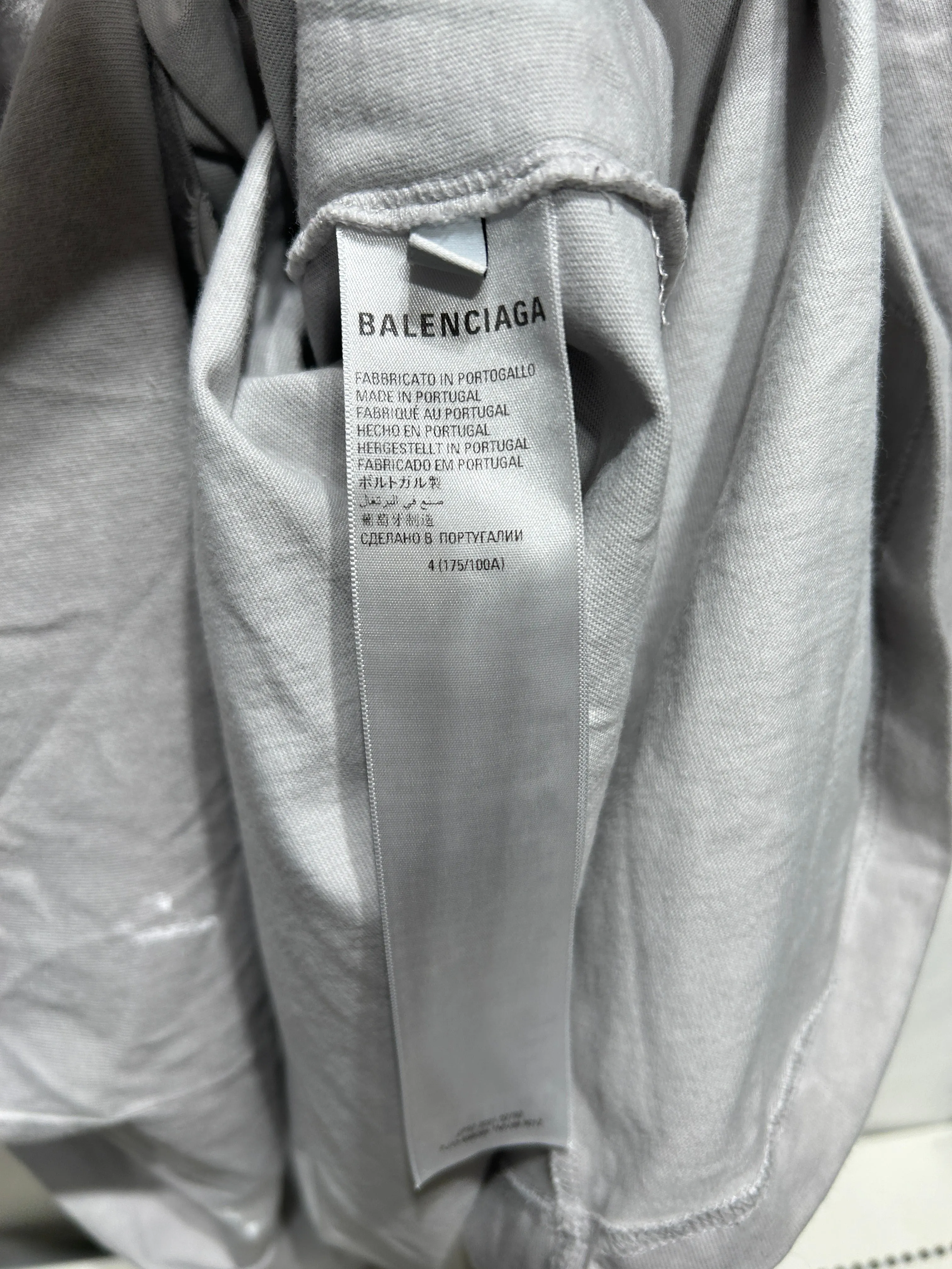 BALENCIAGA/LS T-Shirt/4/Cotton/GRY/METAL LOGO LAYERED LONG SLEEVE