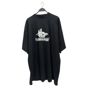 BALENCIAGA/T-Shirt/Cotton/BLK/Layered sports logo tee