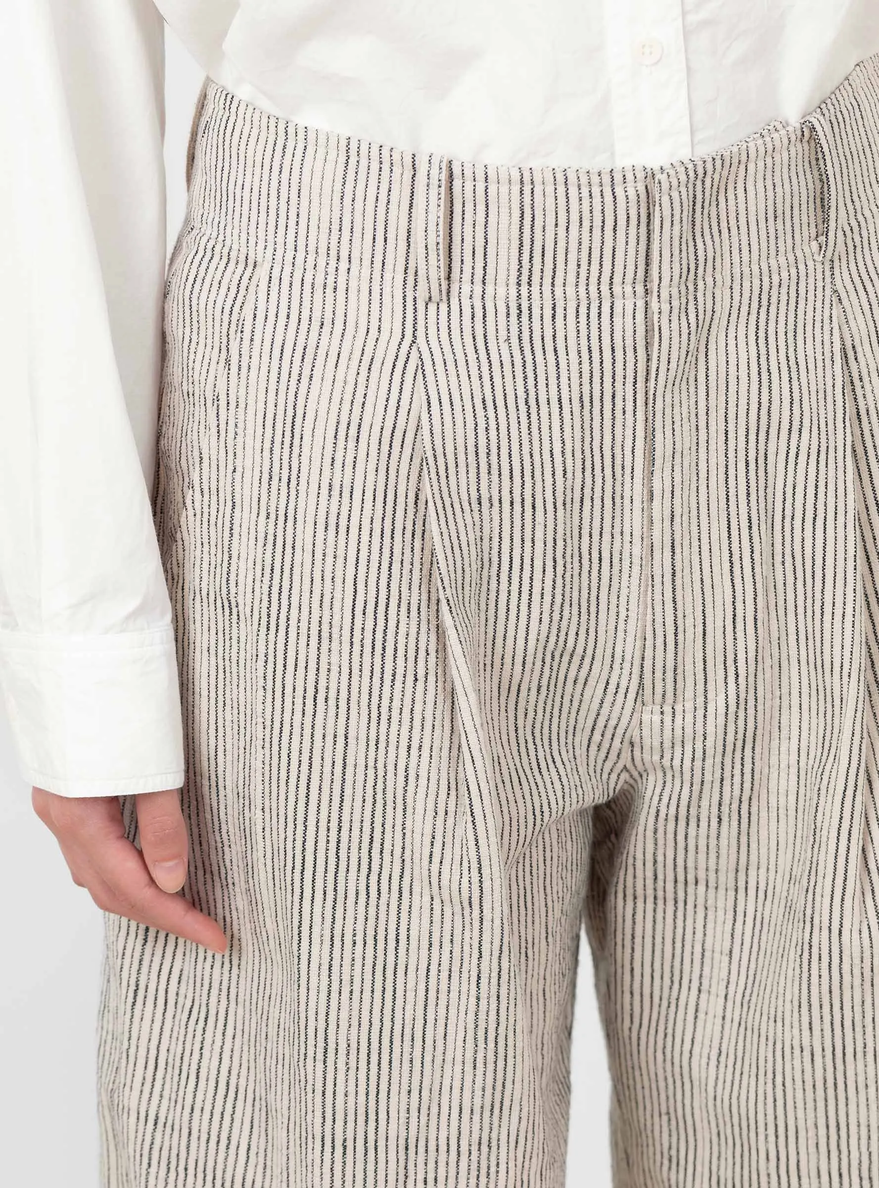 Bari Crop Trousers Cream Pin Stripe