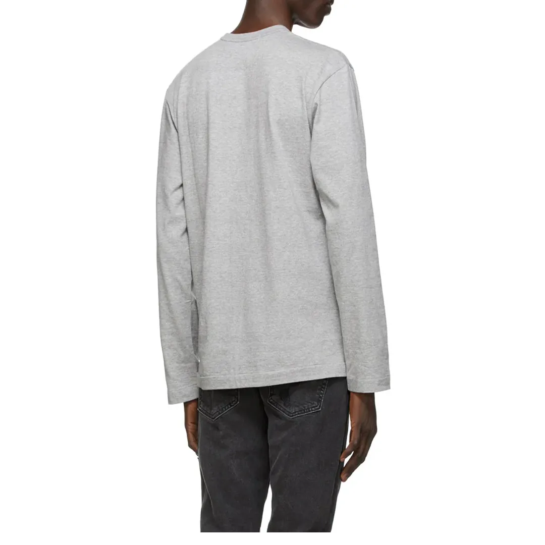 CDG LAYERED BLACK HEART LONG SLEEVE T-SHIRT GREY