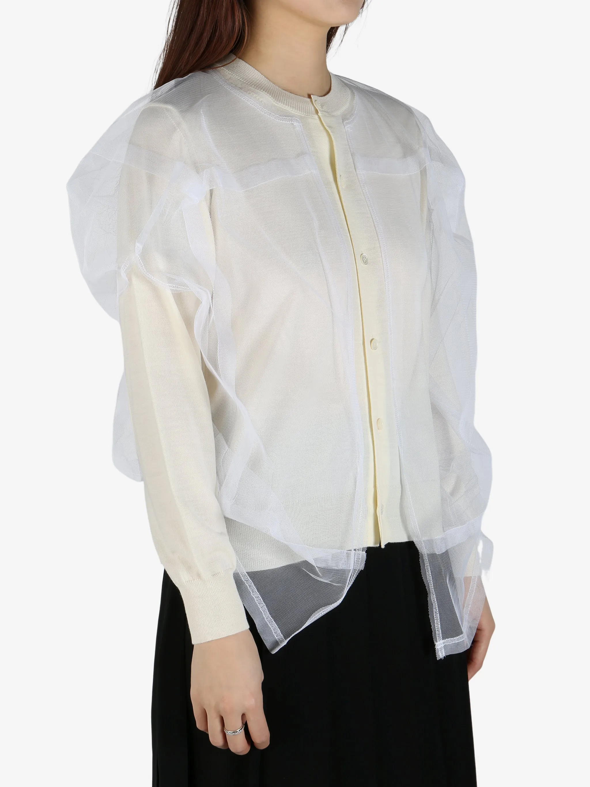 COMME DES GARCONS - Women Layered Button-Up Cardigan