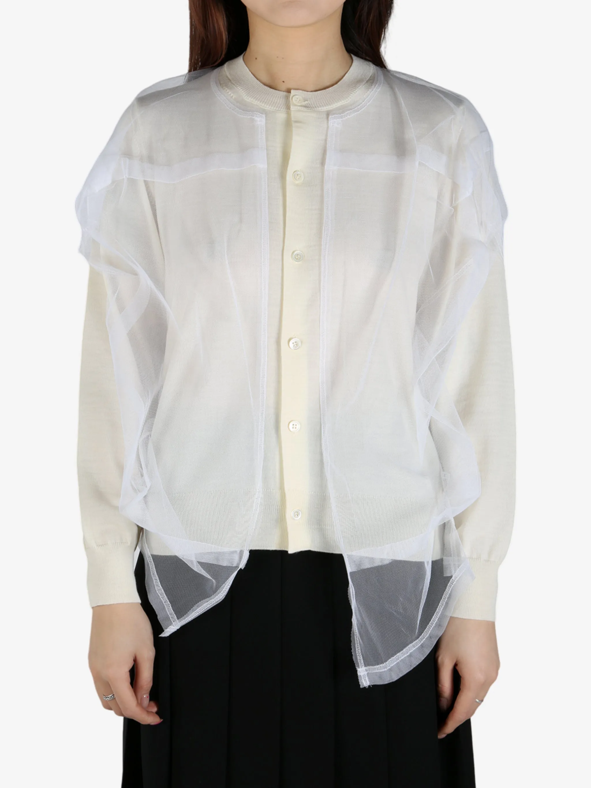 COMME DES GARCONS - Women Layered Button-Up Cardigan