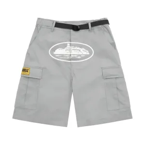 Corteiz Alcatraz Cargo Shorts Ash Grey