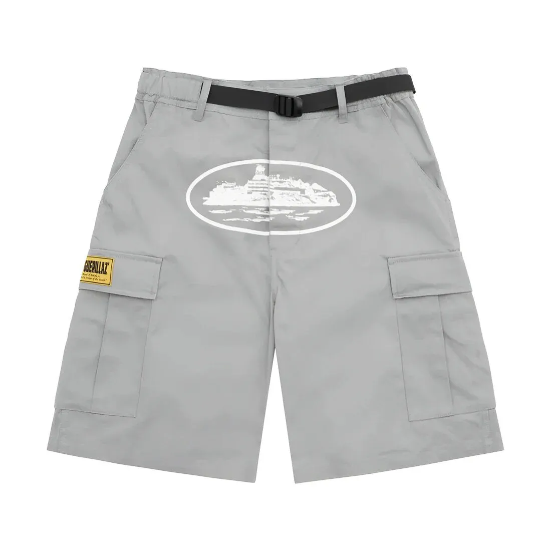 Corteiz Alcatraz Cargo Shorts Ash Grey