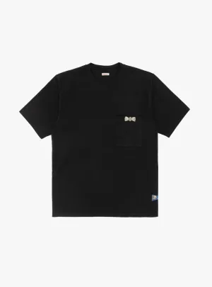 Dense Jersey Butterfly Concho Pocket Tee Black