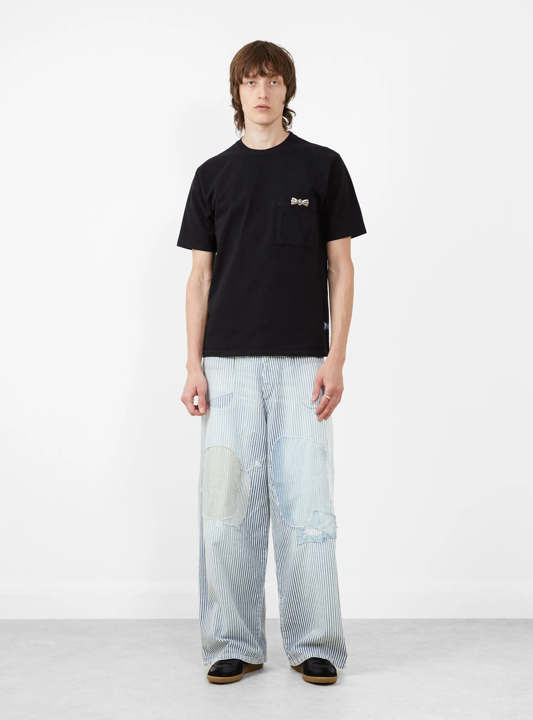 Dense Jersey Butterfly Concho Pocket Tee Black