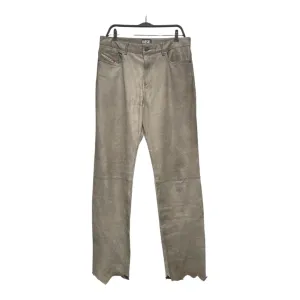 DIESEL/Straight Pants/32/Leather/CRM/RAW HEM