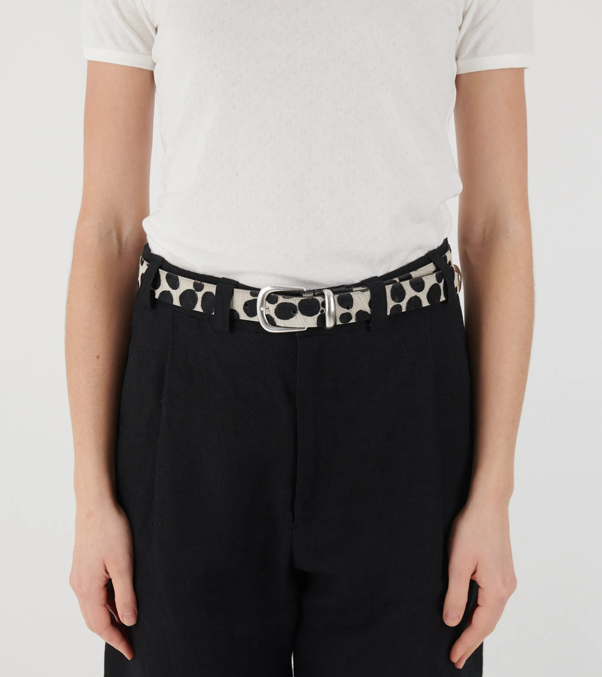 Dr. X Adams M2428 Dalmatian Belt White/Black