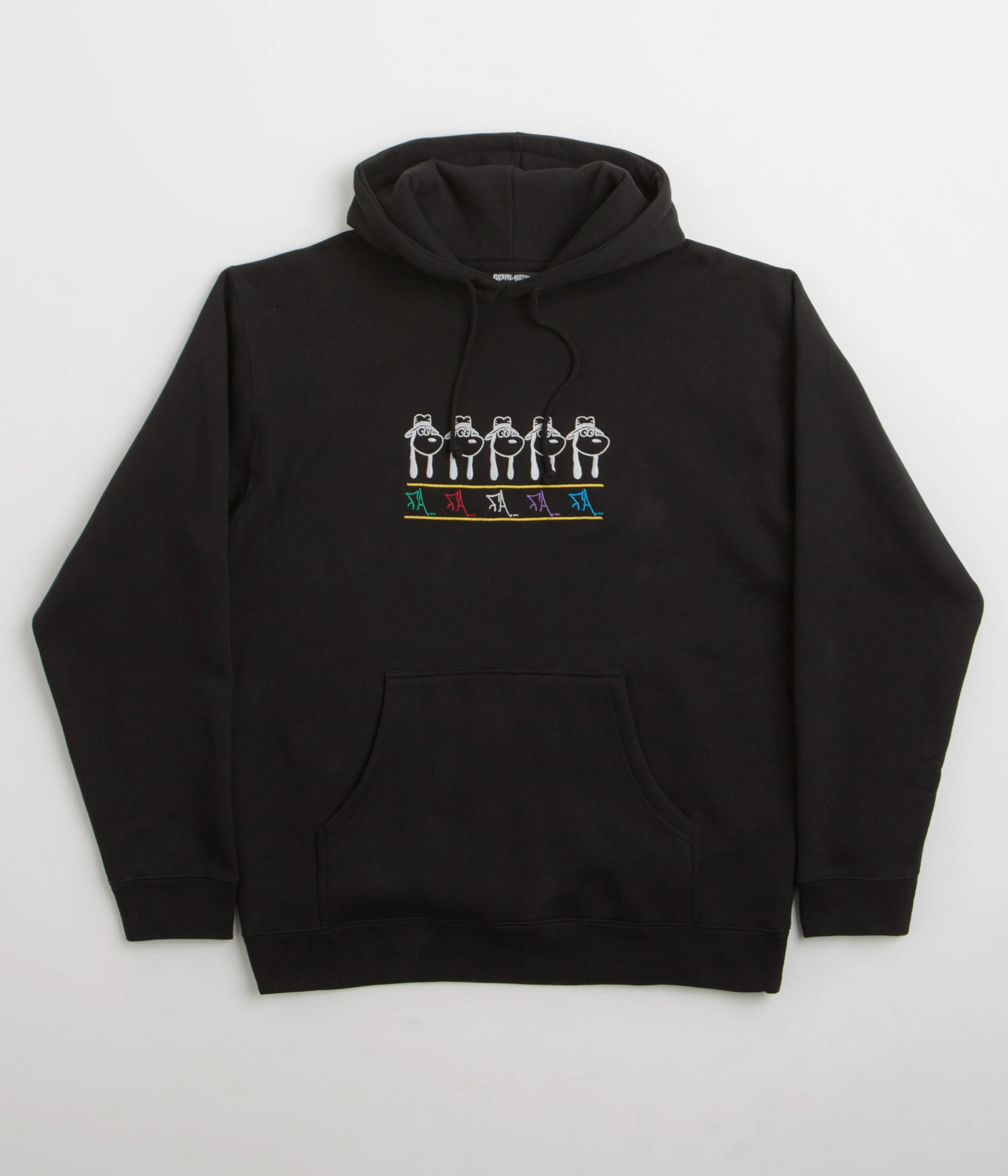 Fucking Awesome Spike Repeat Embroidered Hoodie - Black
