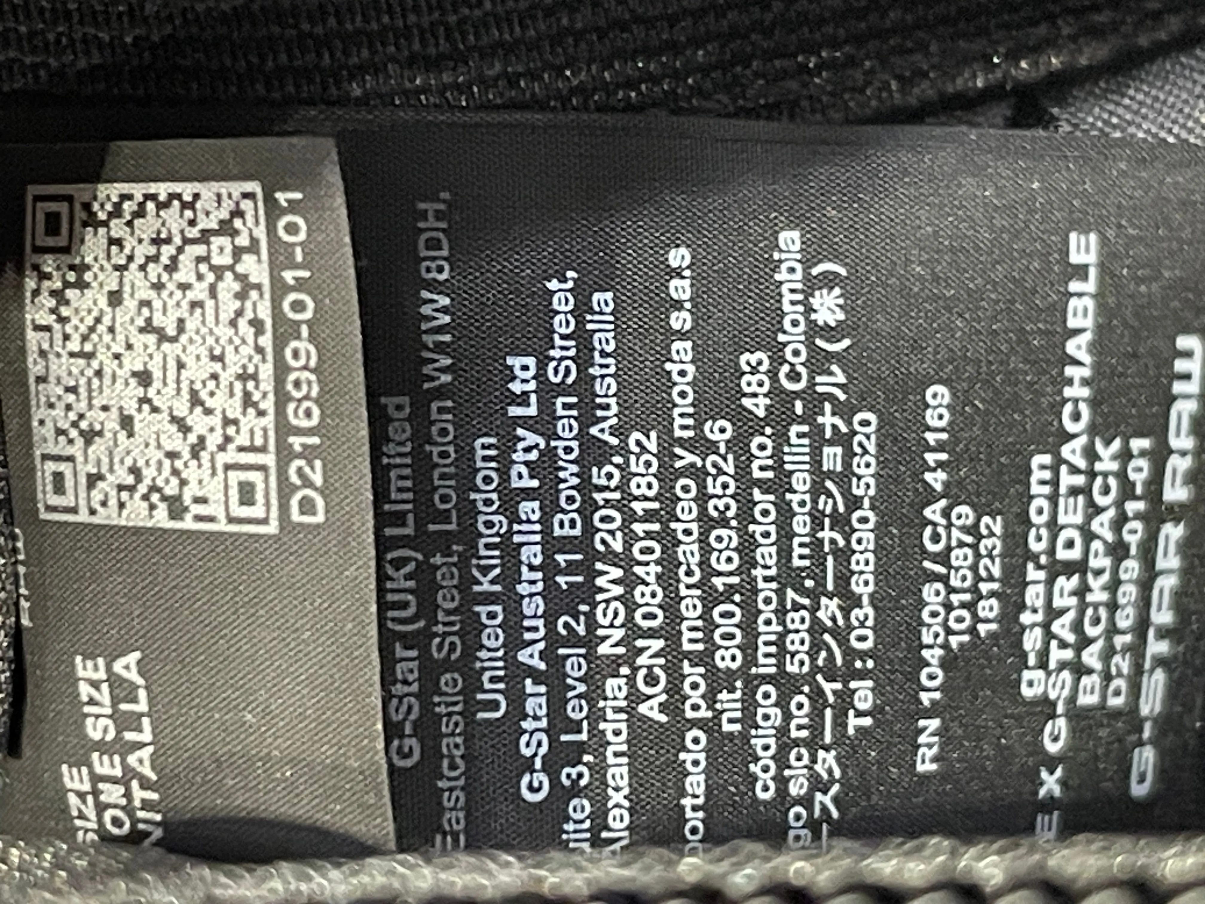 G-STAR RAW/Backpack/Polyester/BLK/Estan Detatchable Pocket