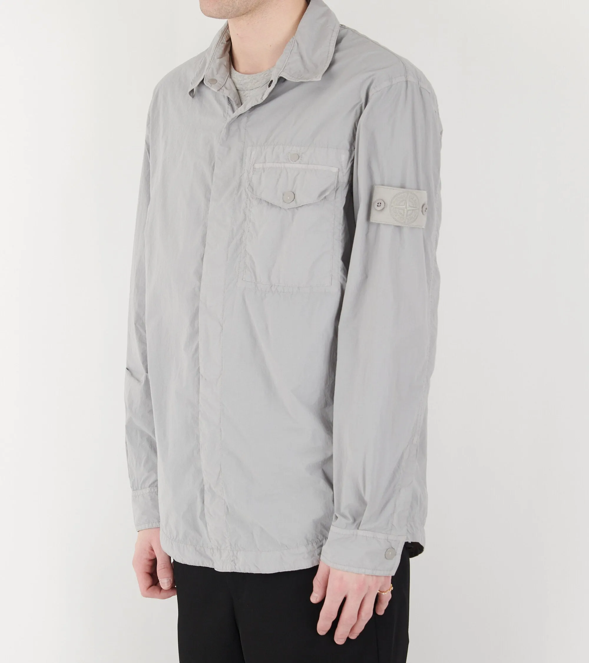 Ghost Nylon Crinkle Overshirt Grey