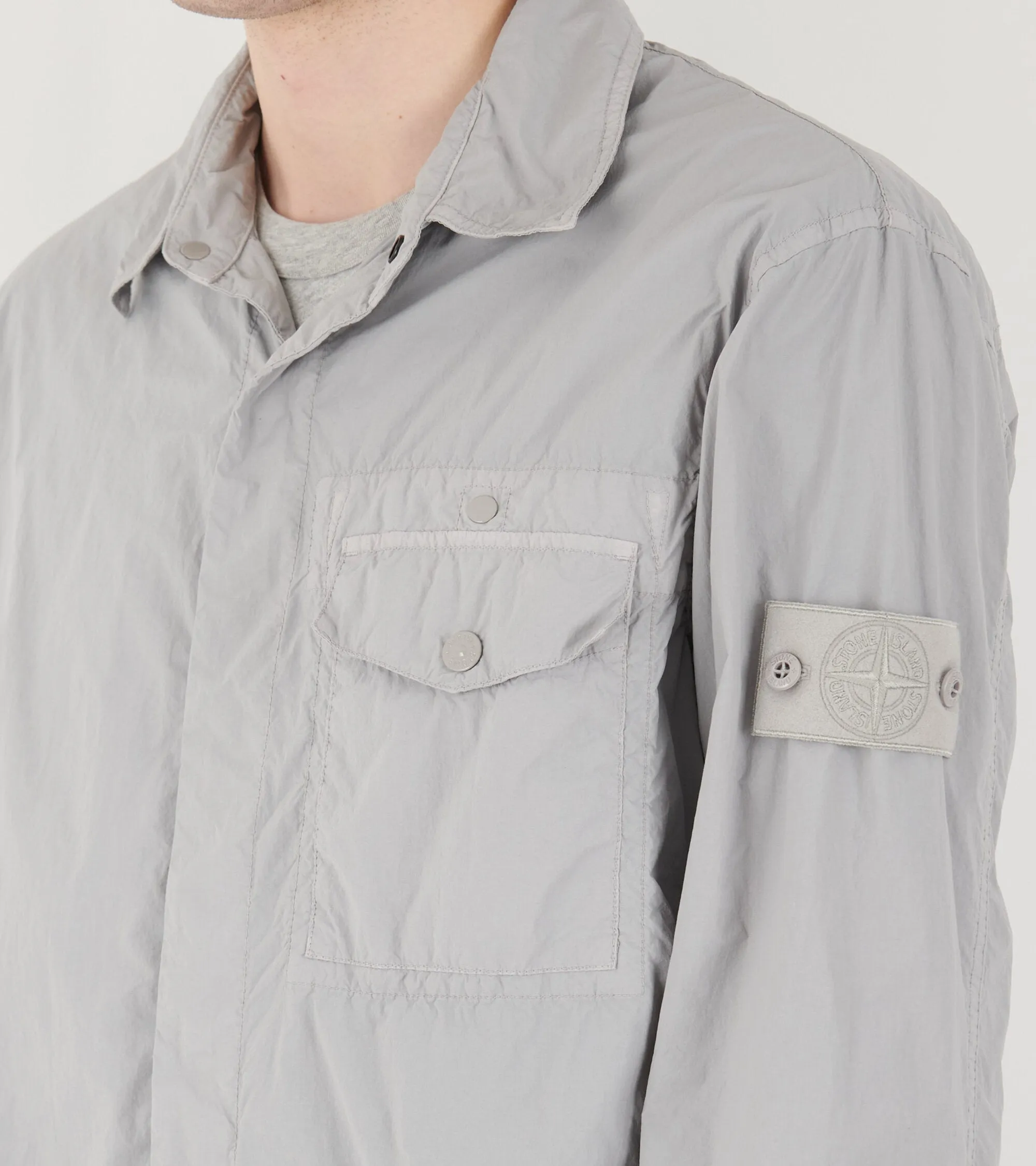 Ghost Nylon Crinkle Overshirt Grey