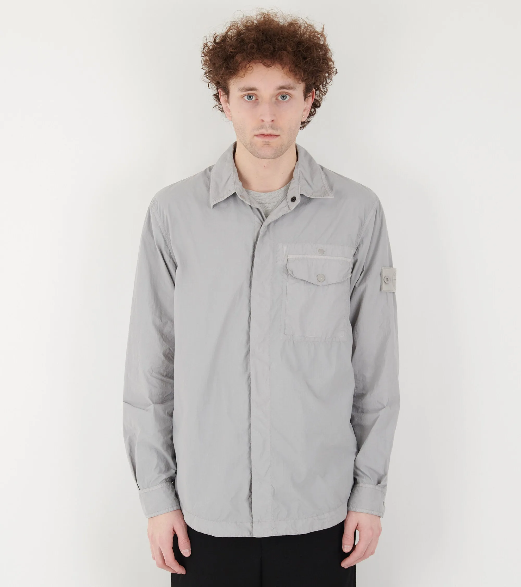 Ghost Nylon Crinkle Overshirt Grey