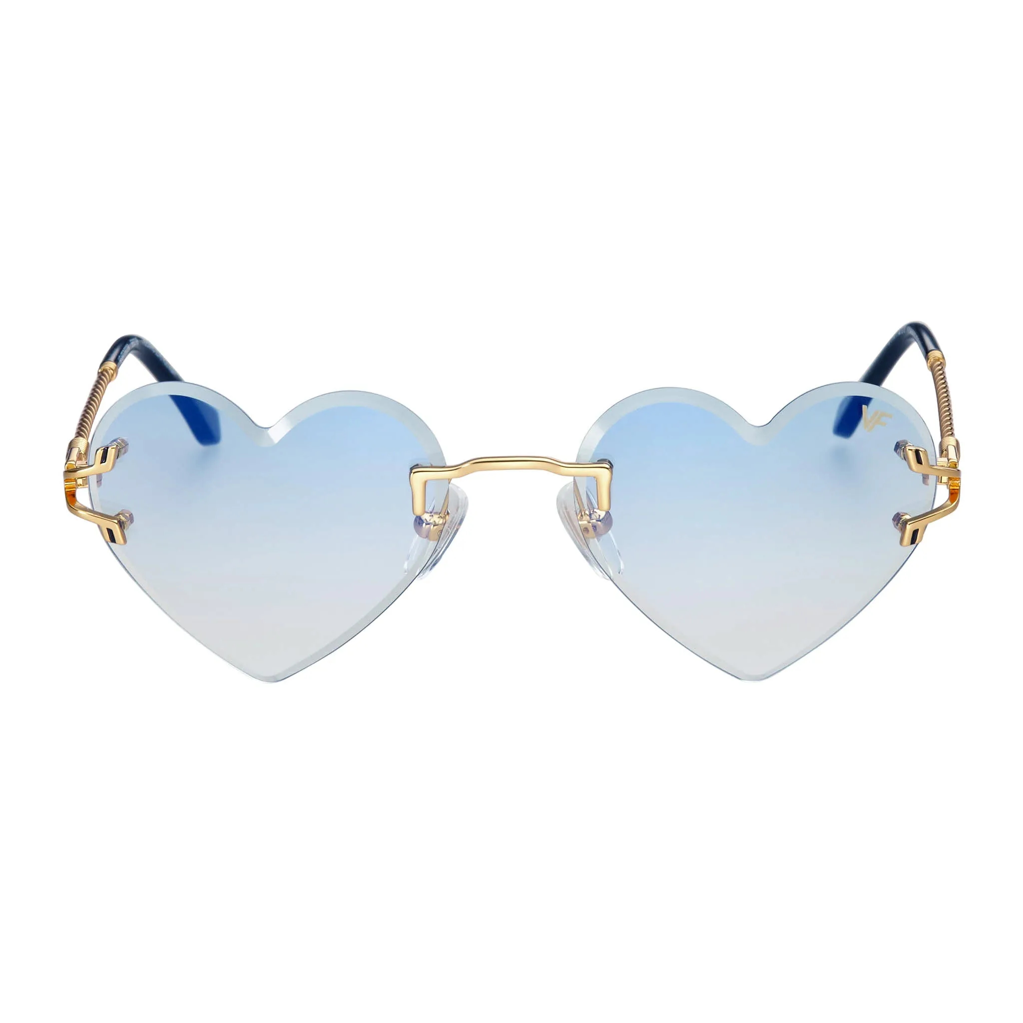 Heart Decor Rimless Drill Mount 24KT Gold