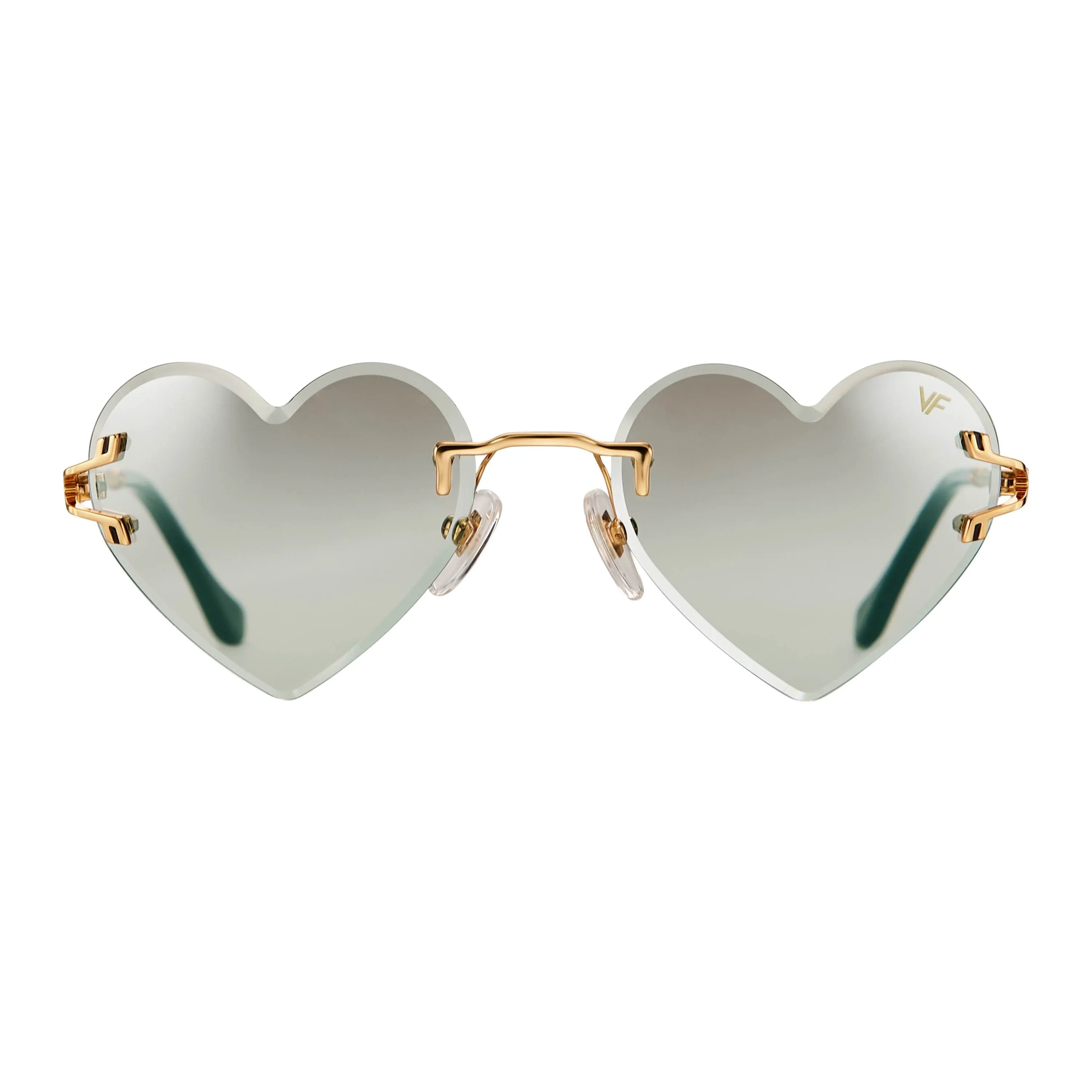 Heart Decor Rimless Drill Mount 24KT Gold