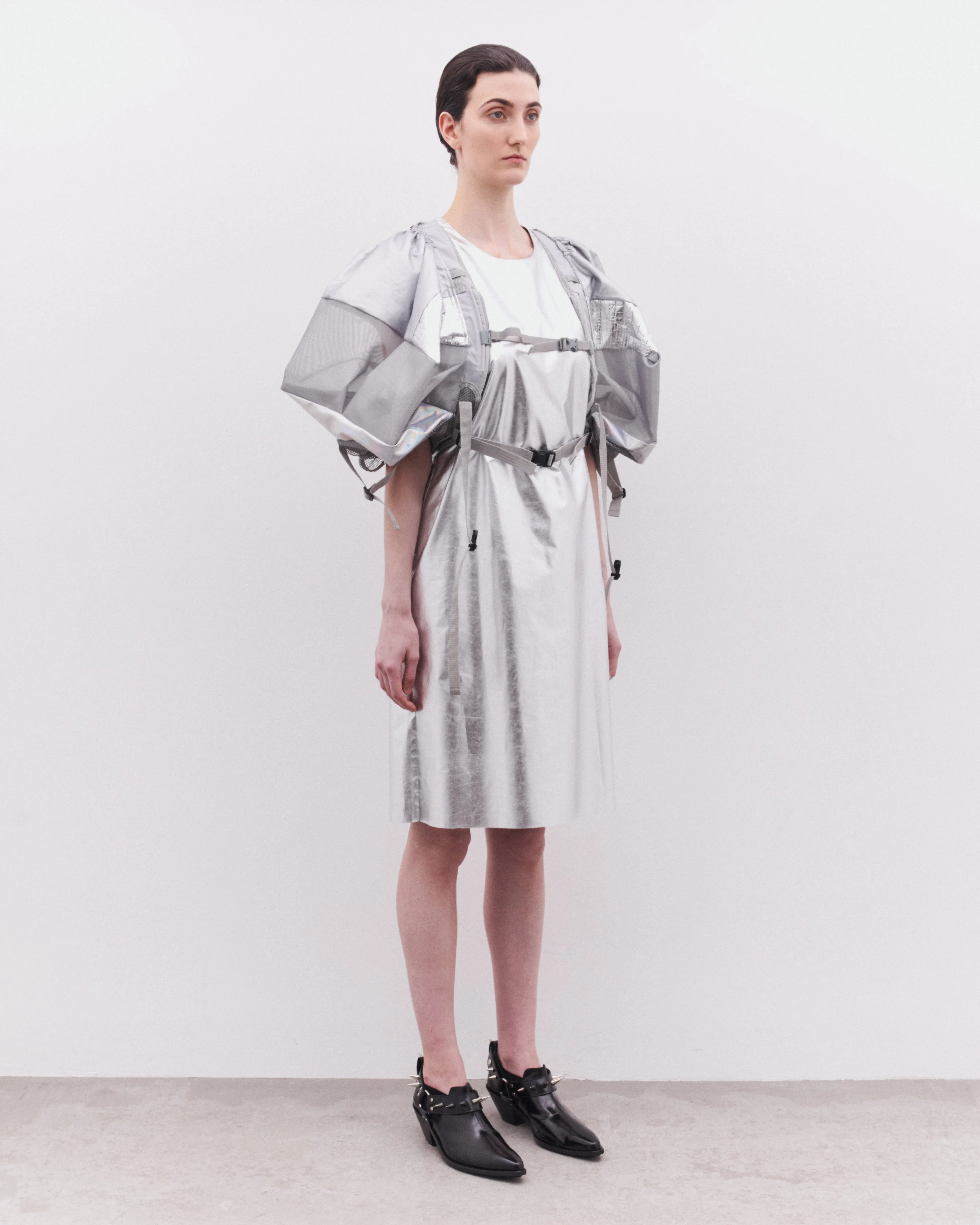Junya Watanabe - Women's Multi Fabric Strap Dress - (Silver)