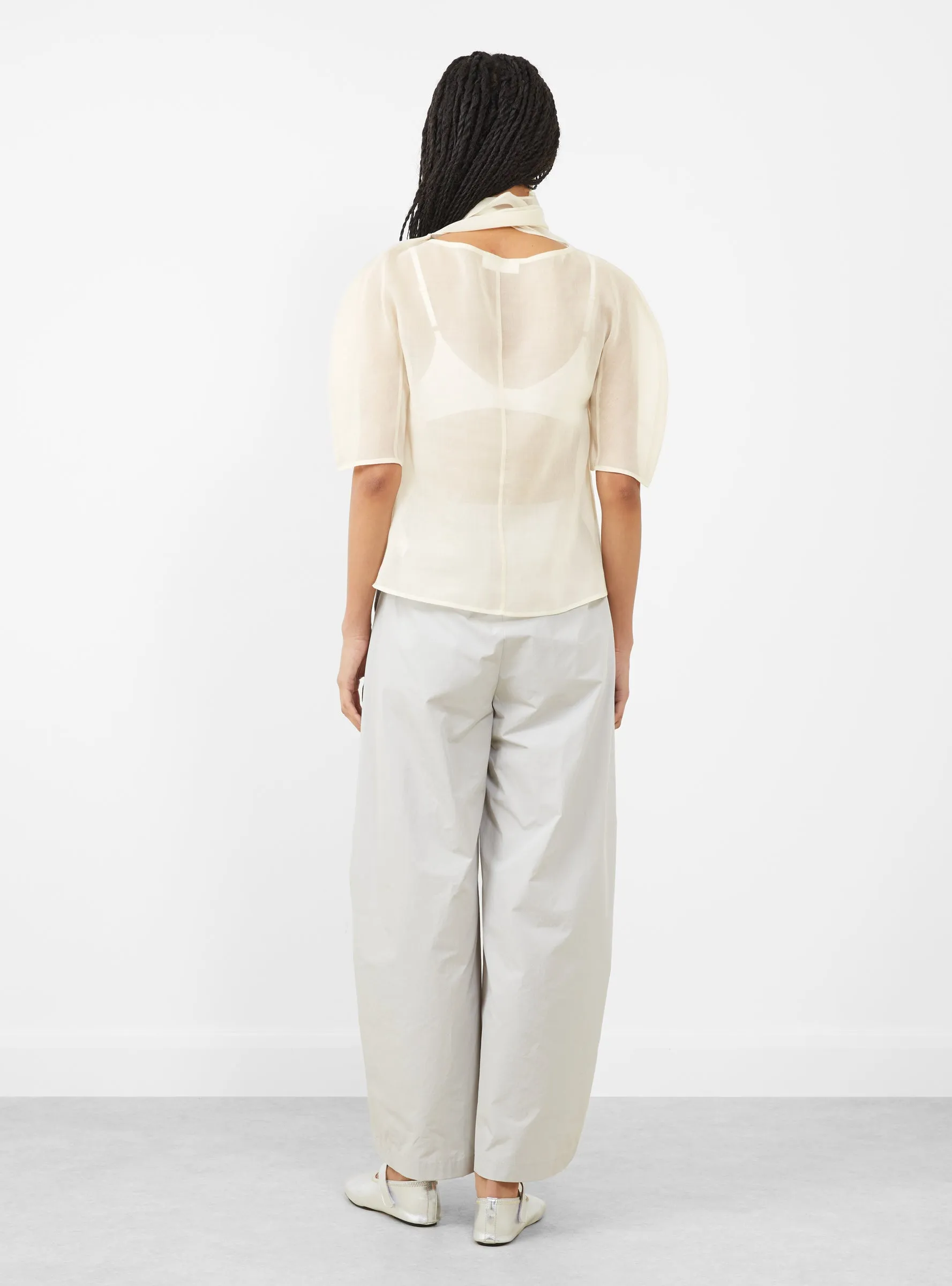 Knotted Collar Top. Ivory