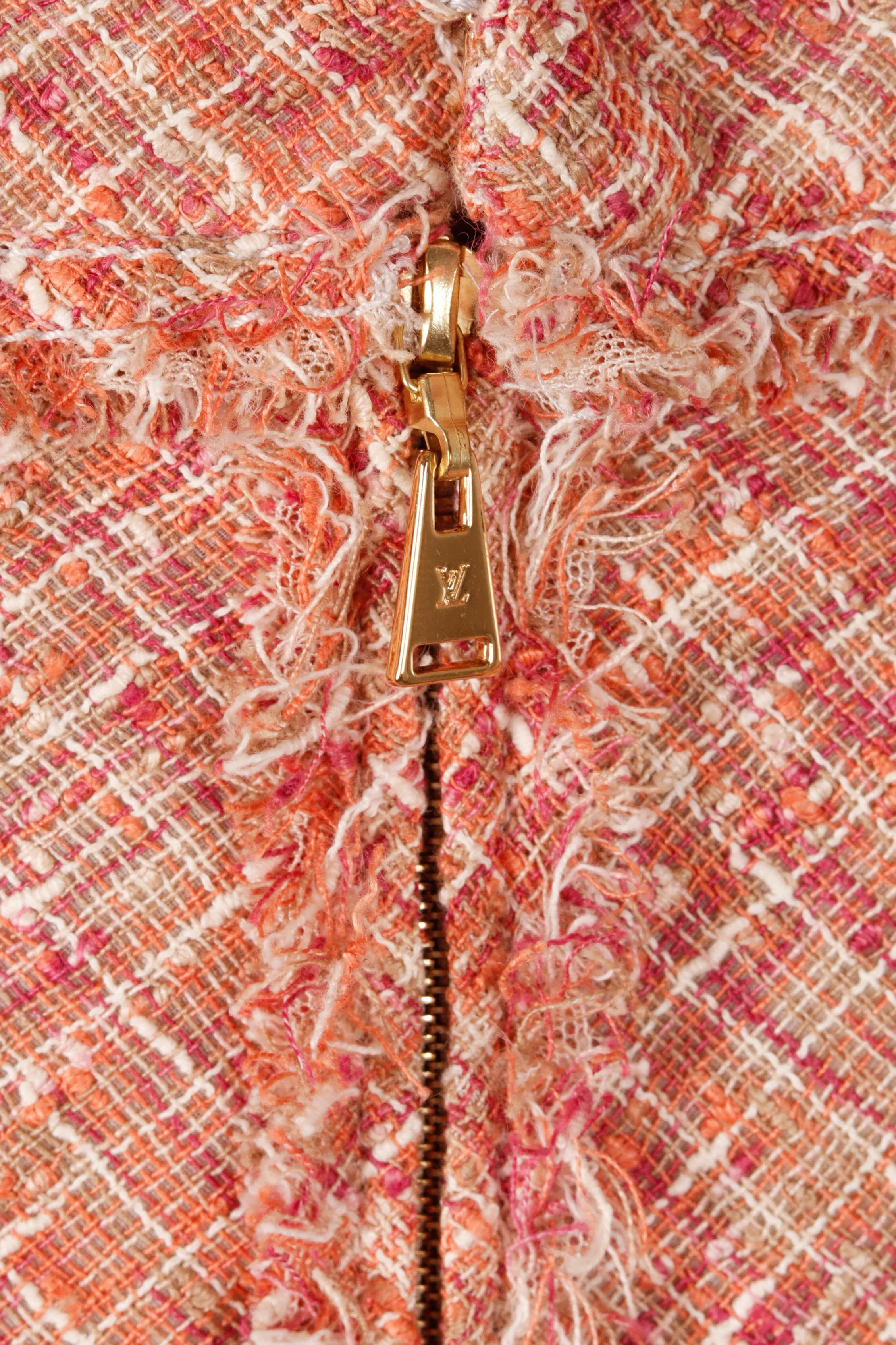 Louis Vuitton FW97 'Raw Edge Trim Tweed' Linen Skirt Salmon (1997)
