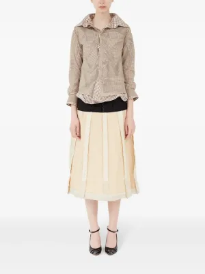 MAISON MARGIELA - Women Checkered Mesh Layered Blouse