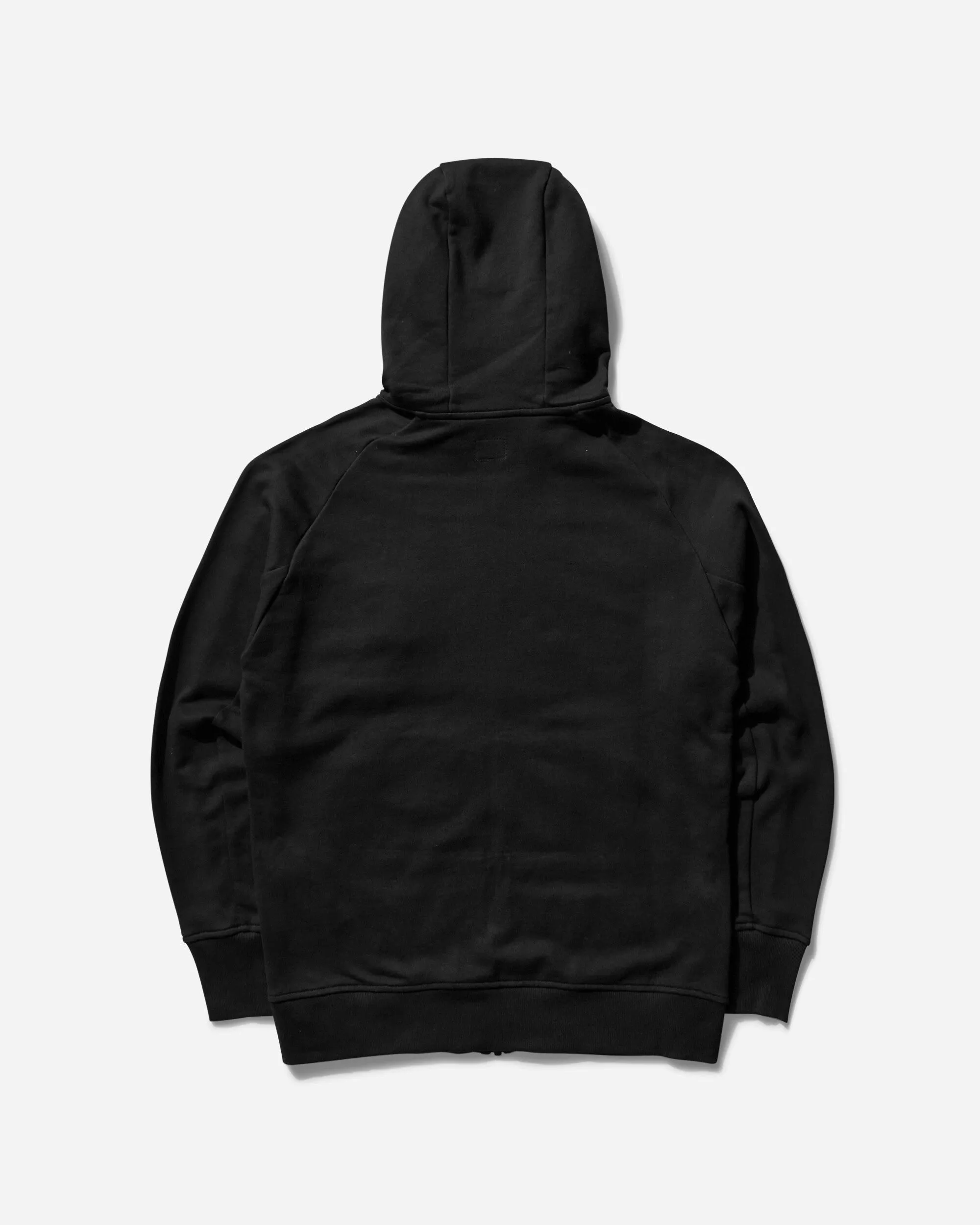 Men's Diagonal Raised Fleece Goggle Zipped Hoodie Black