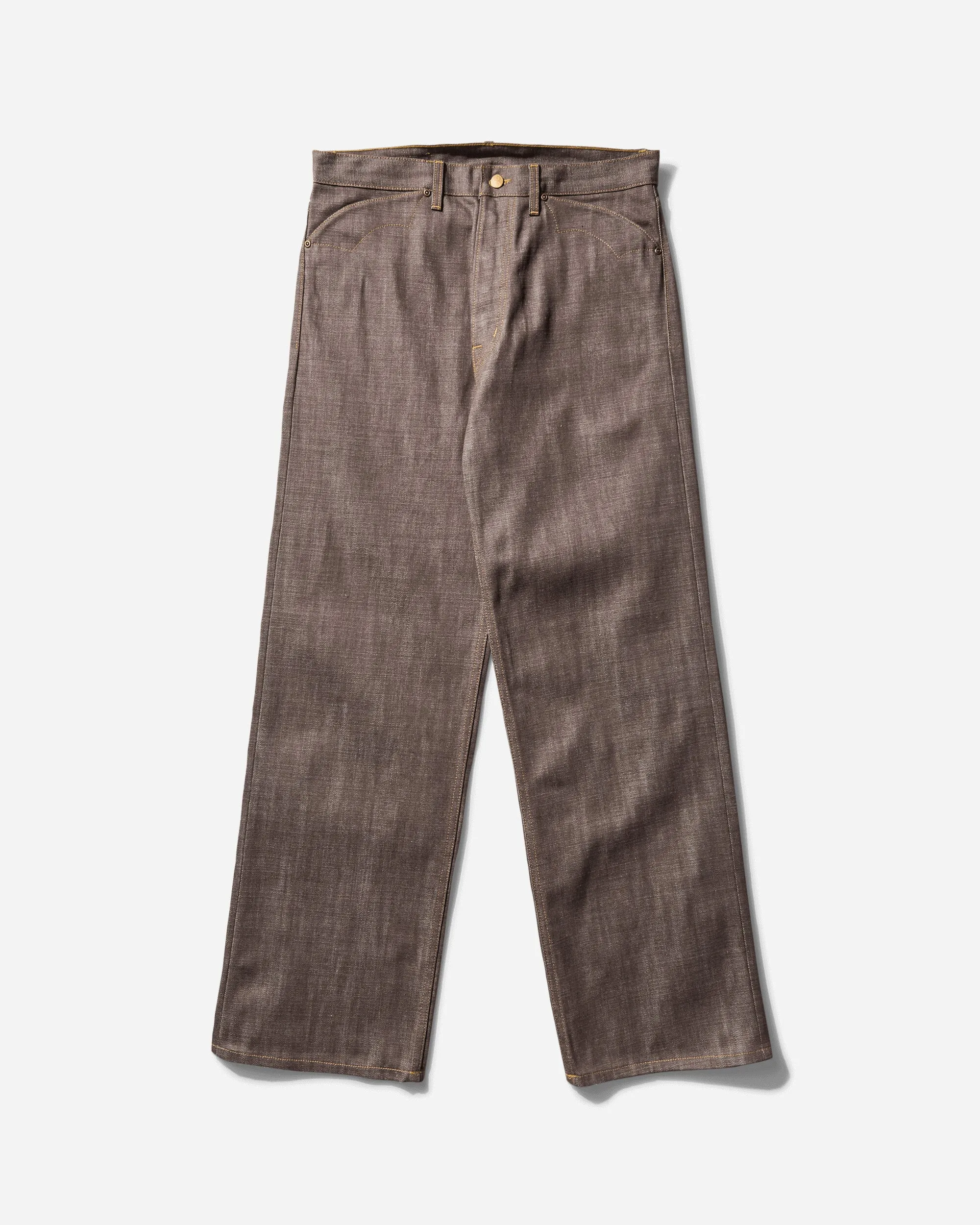 Men's Type 00 14.5oz Selvedge Denim Pants Brown