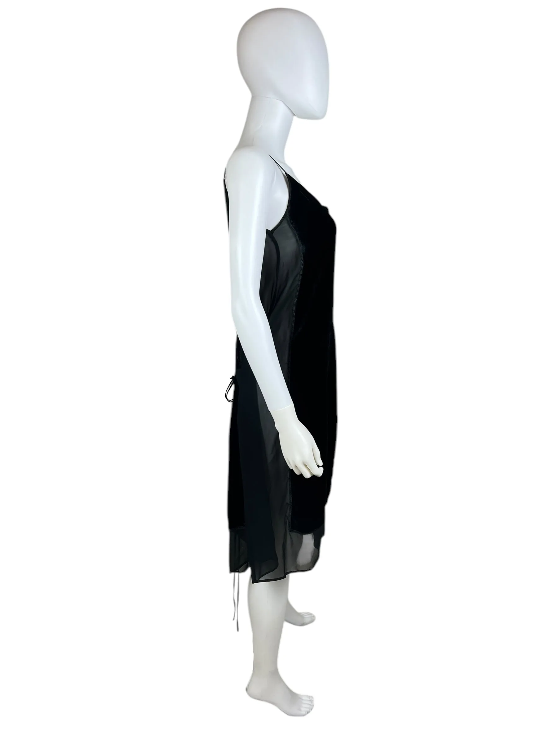 Miu Miu 1990s velvet sheer slip dress