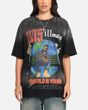 Nas The World Is Yours T-Shirt Washed Black