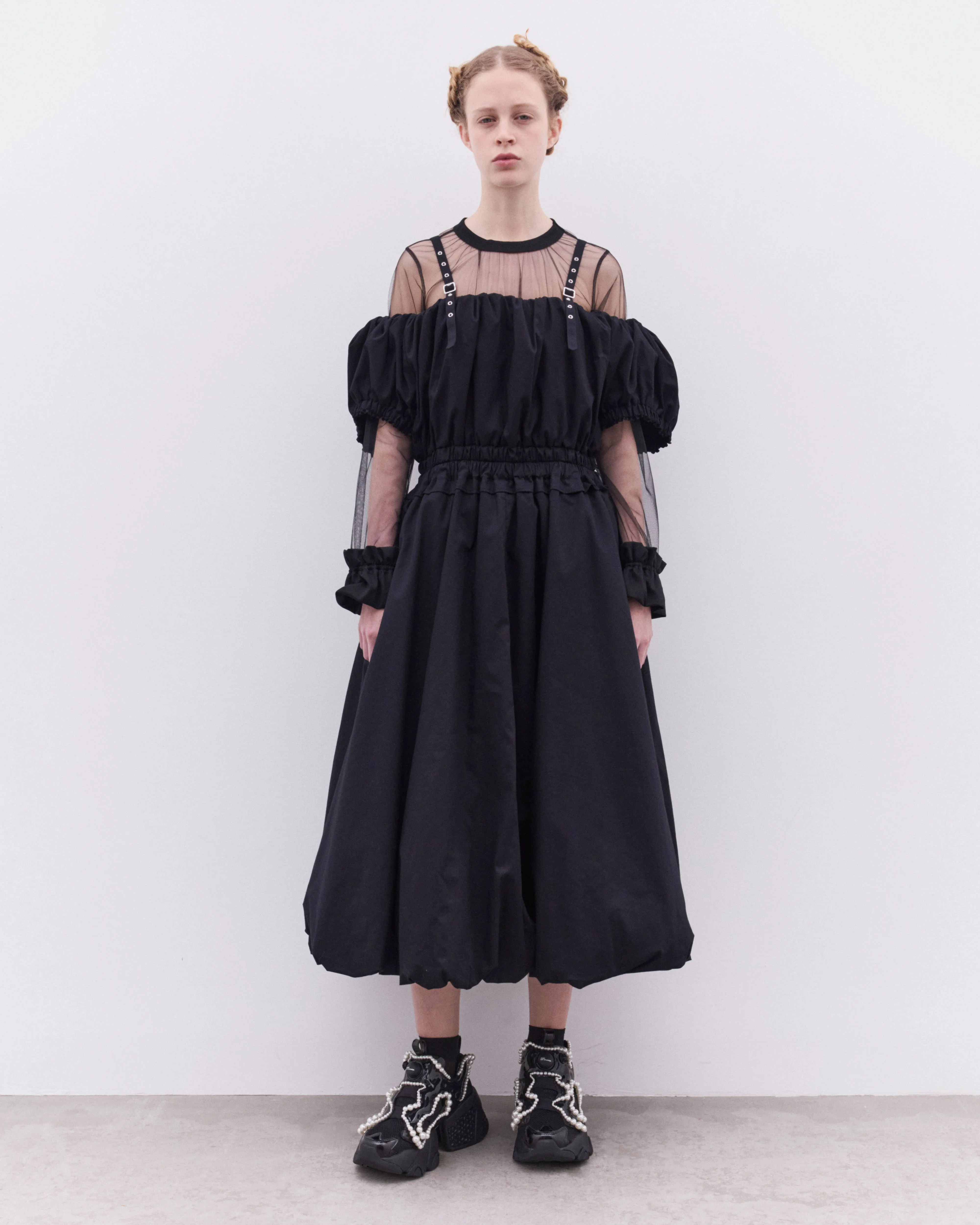 Noir Kei Ninomiya - Women's Elasticated Voluminous Dress - (Black)