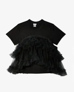 Noir Kei Ninomiya - Women's Layered Nylon Tulle Skirt T-Shirt - (Black)