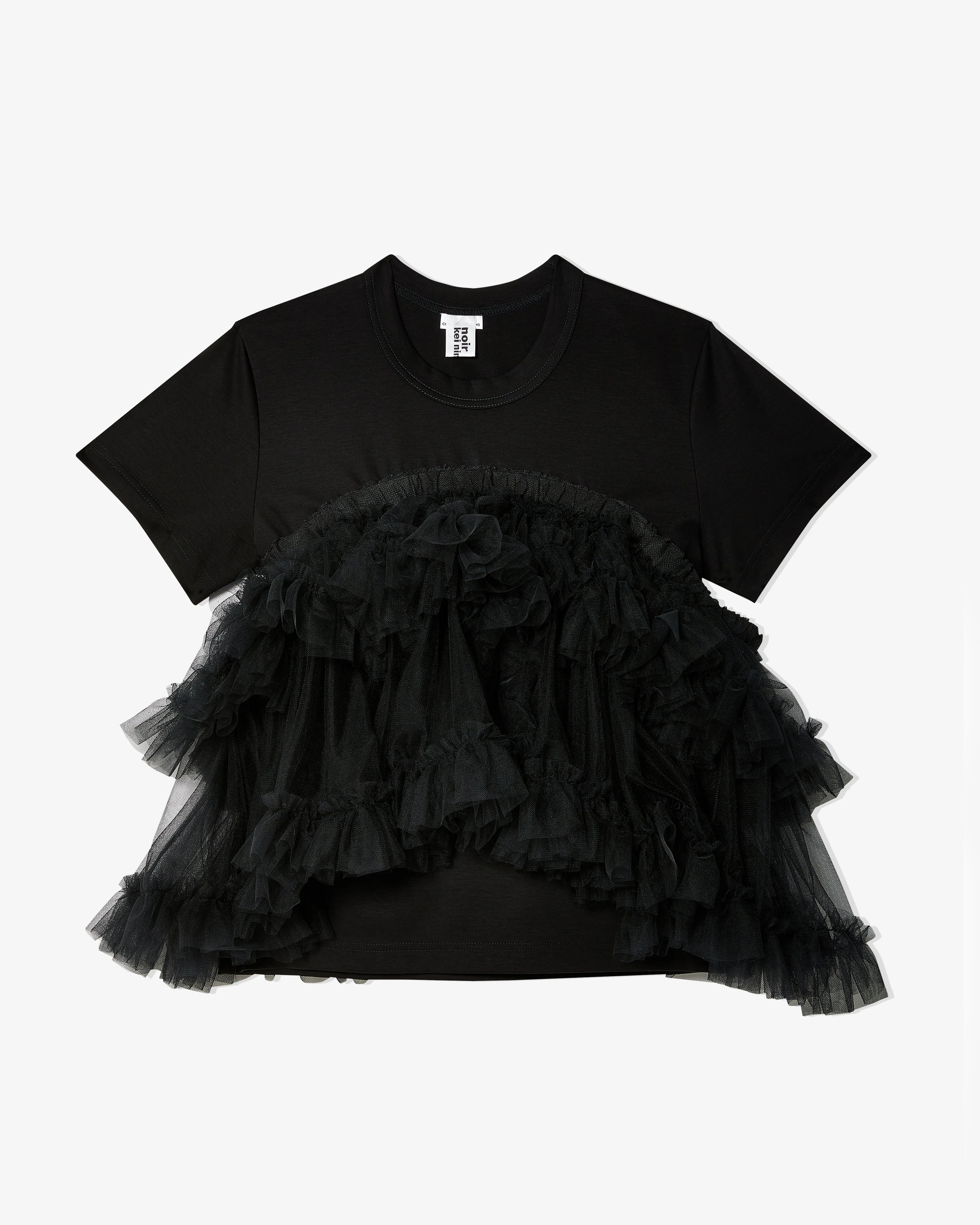 Noir Kei Ninomiya - Women's Layered Nylon Tulle Skirt T-Shirt - (Black)
