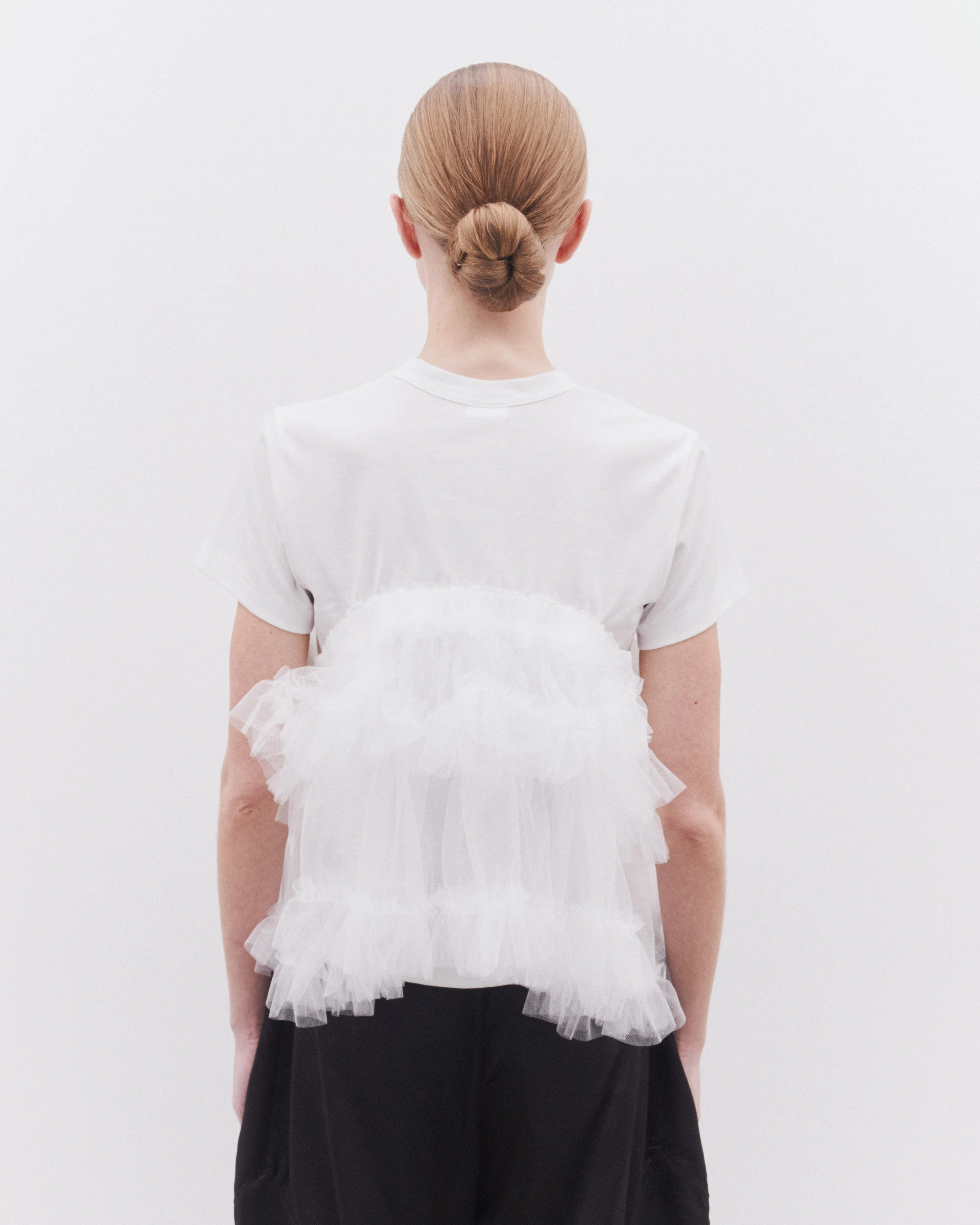 Noir Kei Ninomiya - Women's Layered Nylon Tulle Skirt T-Shirt - (White)
