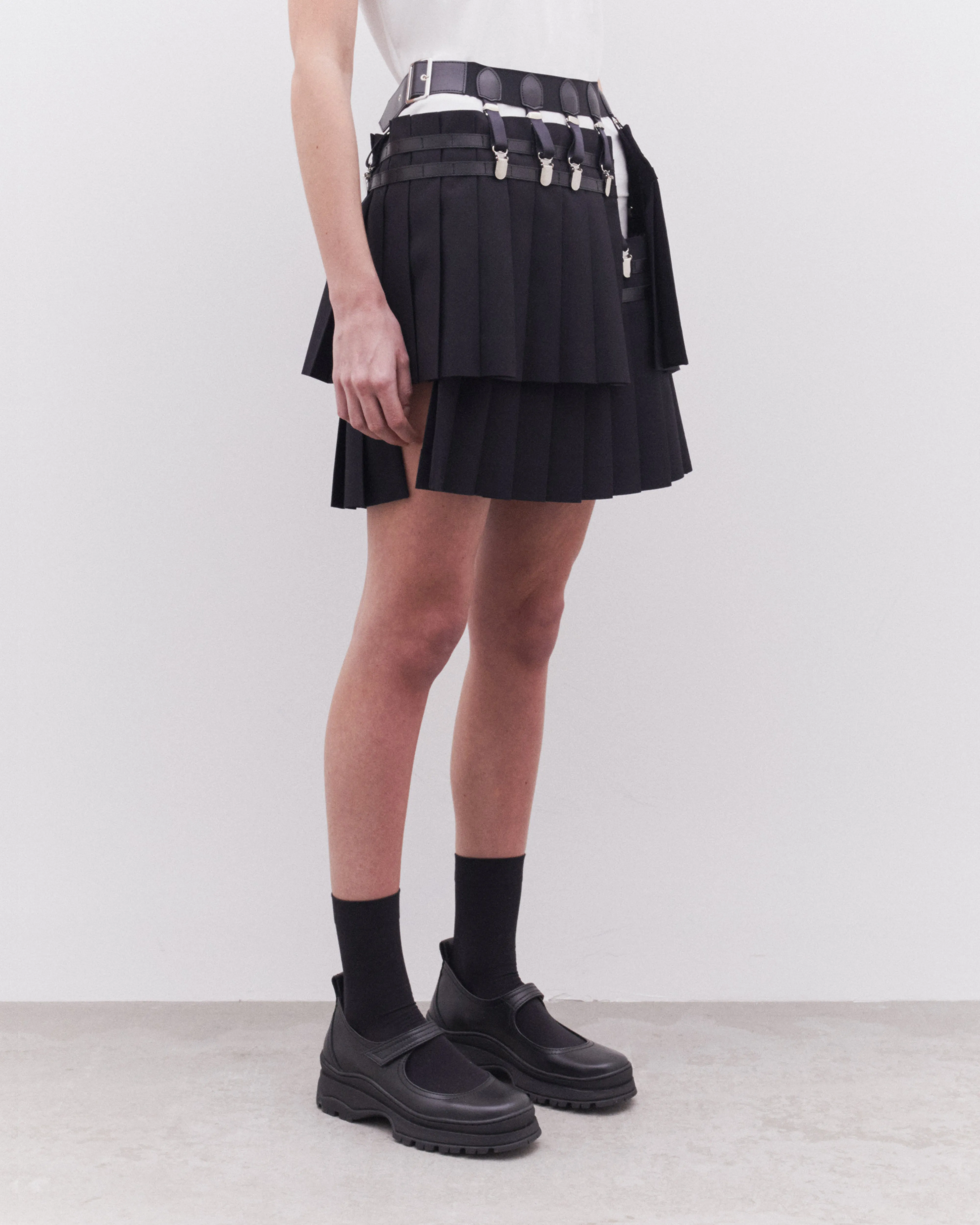 Noir Kei Ninomiya - Women's Layered Pleated Skirt - (Black)