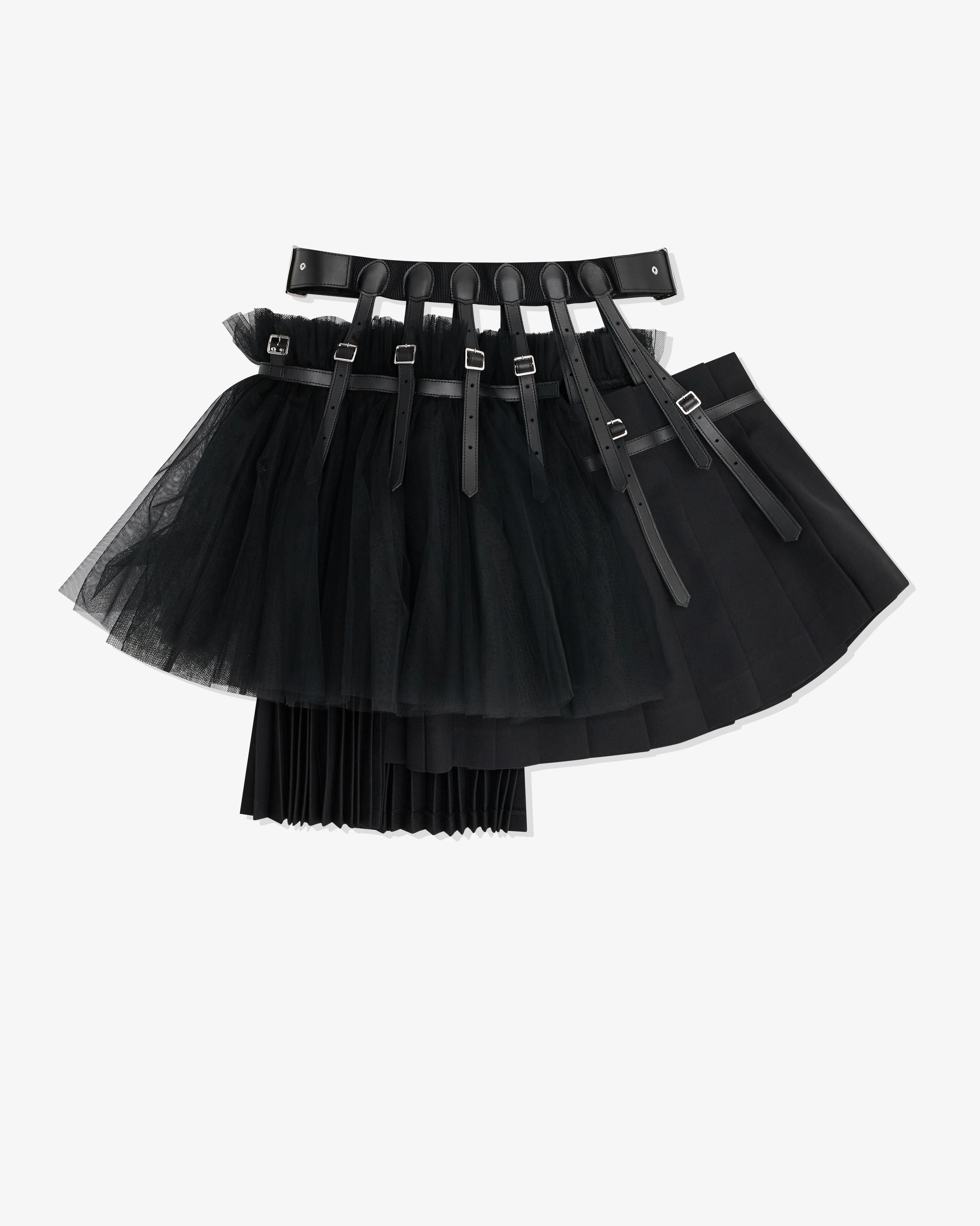 Noir Kei Ninomiya - Women's Layered Pleated Tulle Skirt - (Black)