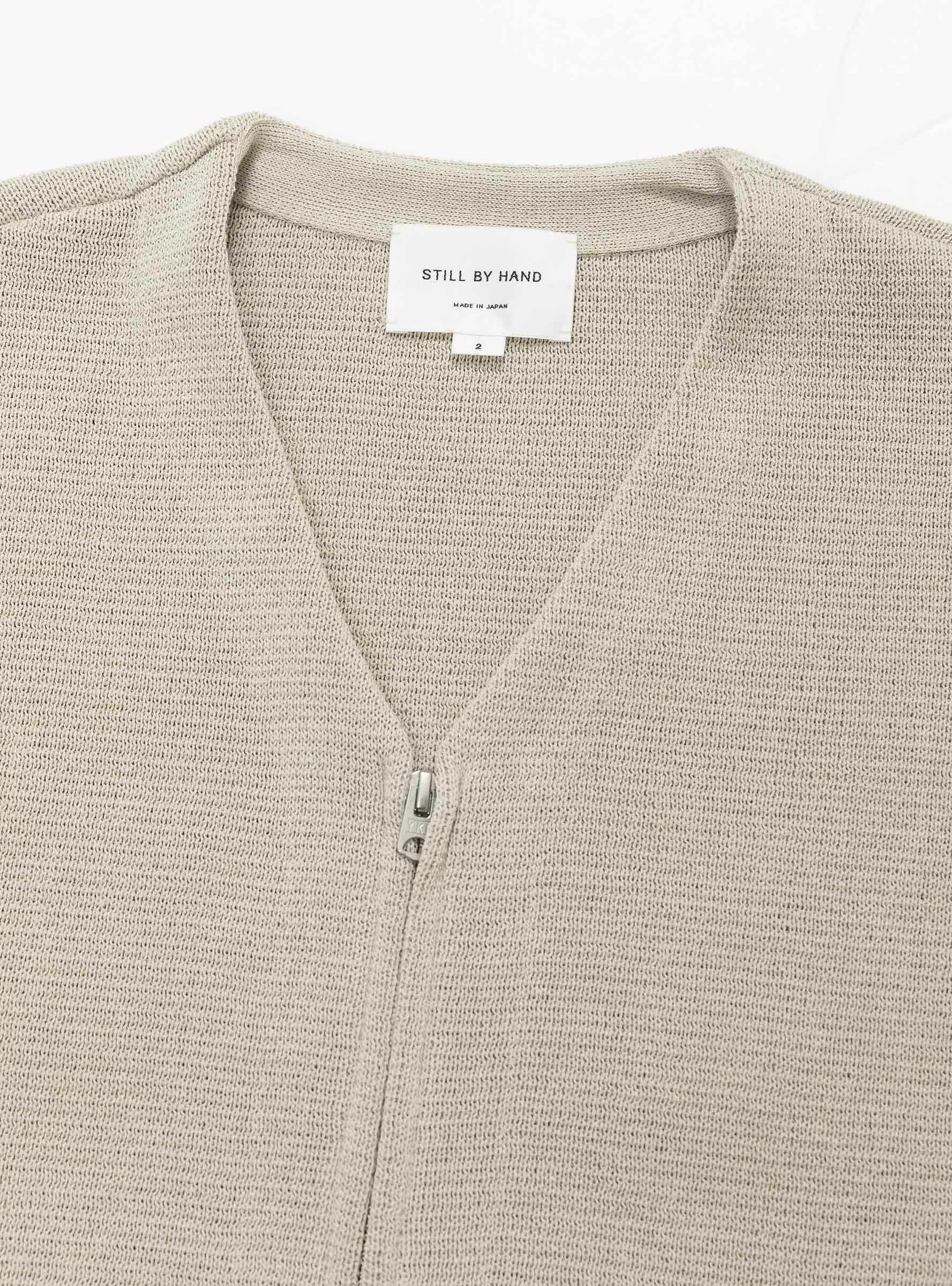 Paper Mixed Zip Up Cardigan Oatmeal