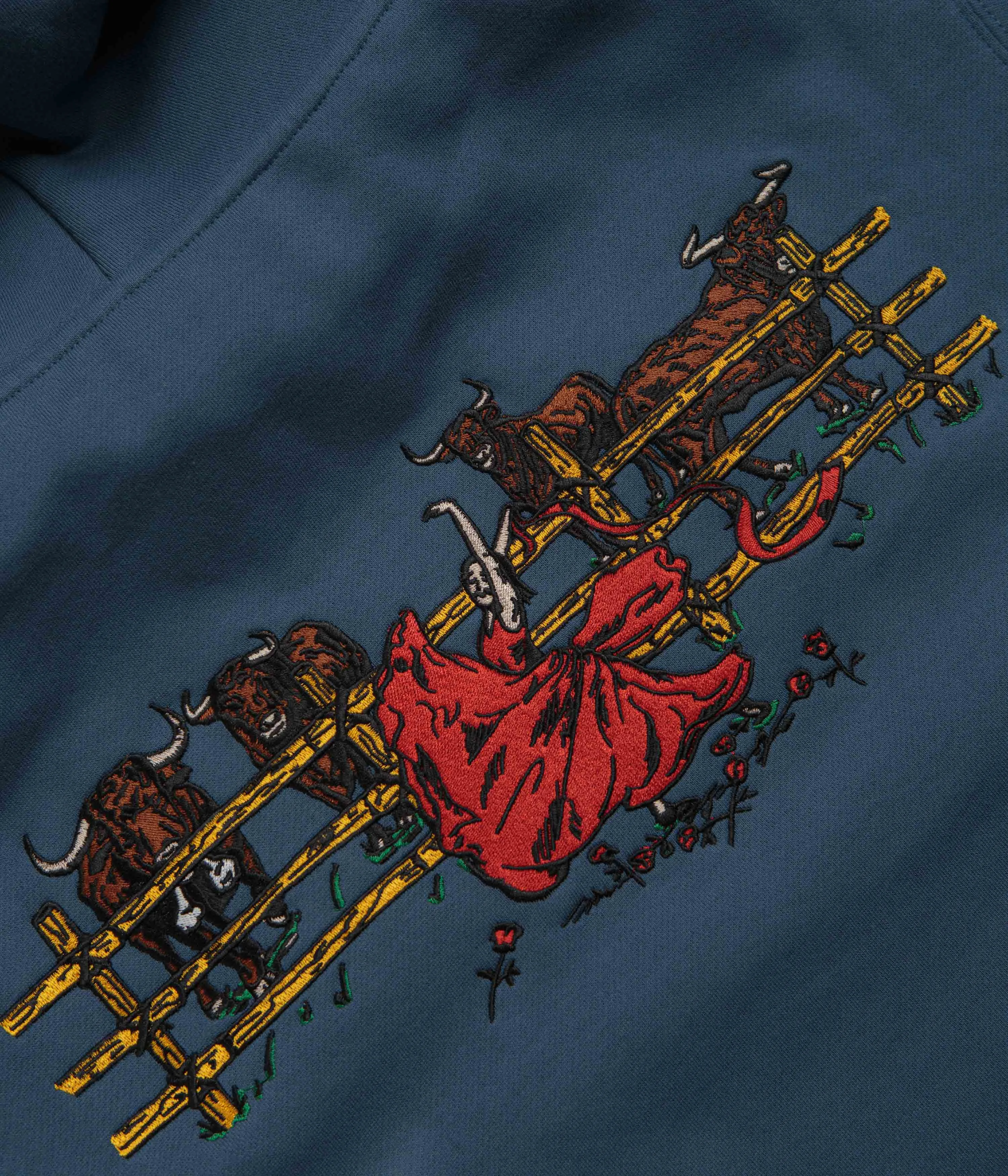 Pass Port Red Flag Hoodie - Harbour Blue