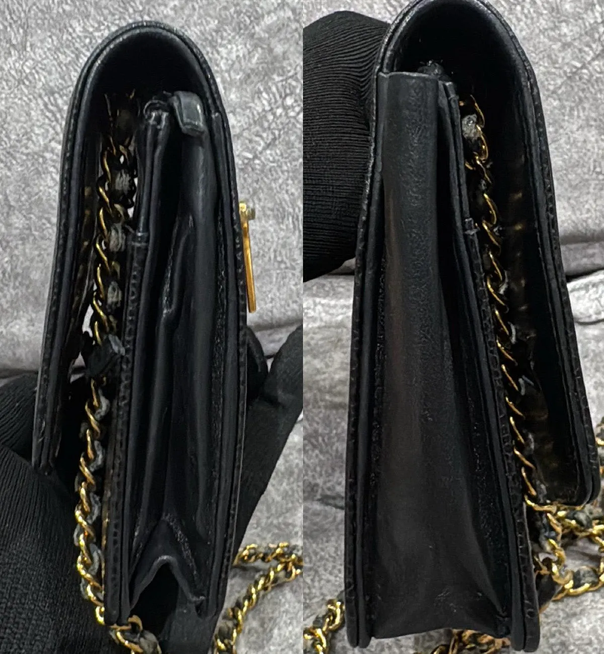 [Pre-used] Chanel WOC Black Caviar Timeless Bag Chain