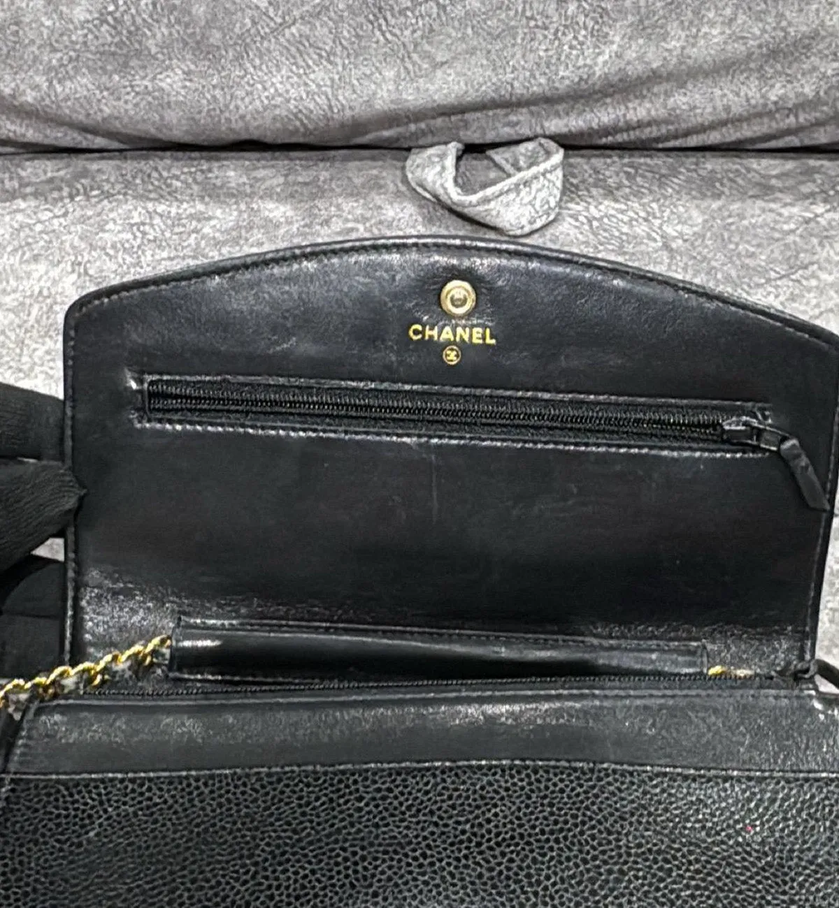 [Pre-used] Chanel WOC Black Caviar Timeless Bag Chain