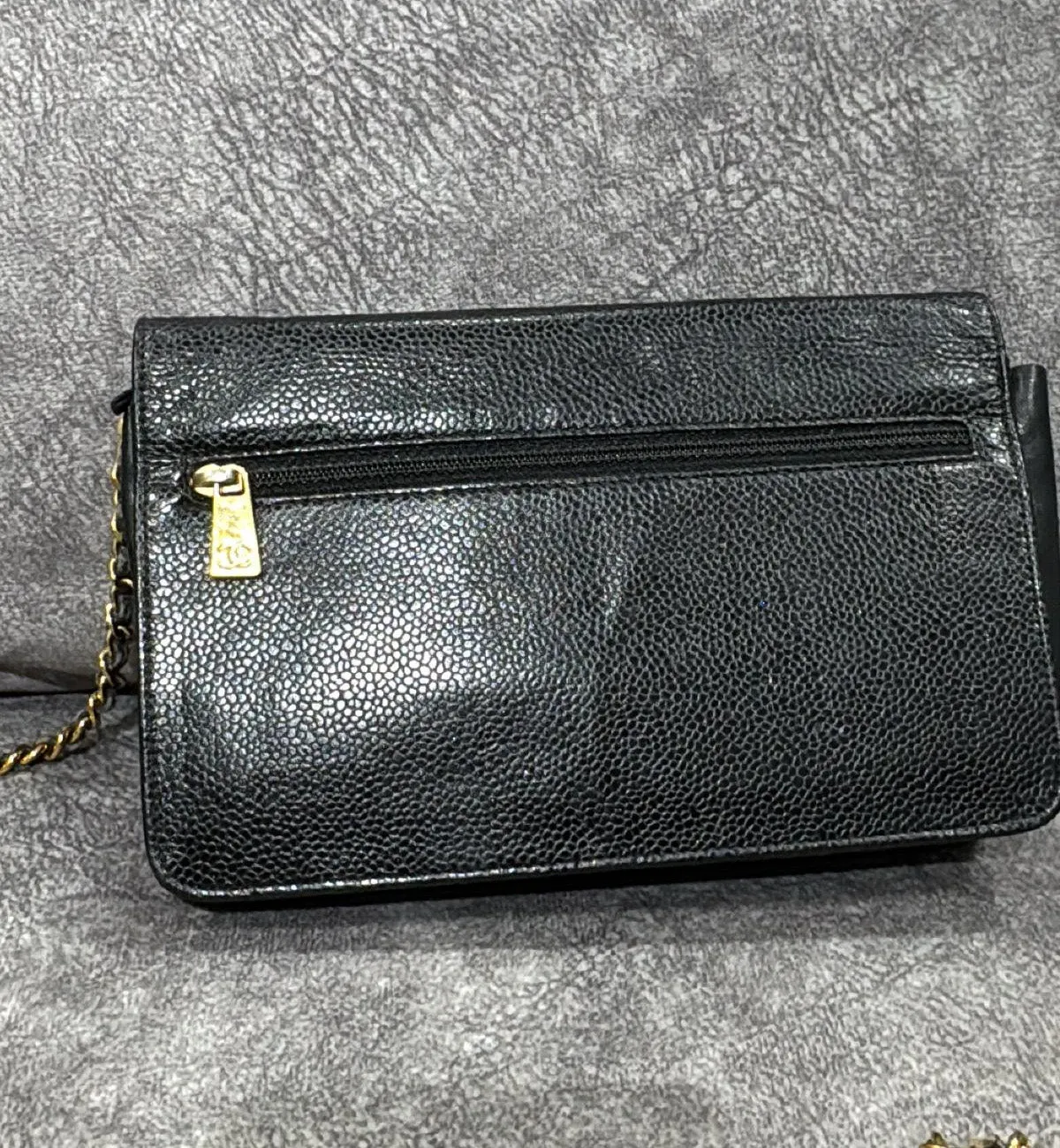 [Pre-used] Chanel WOC Black Caviar Timeless Bag Chain