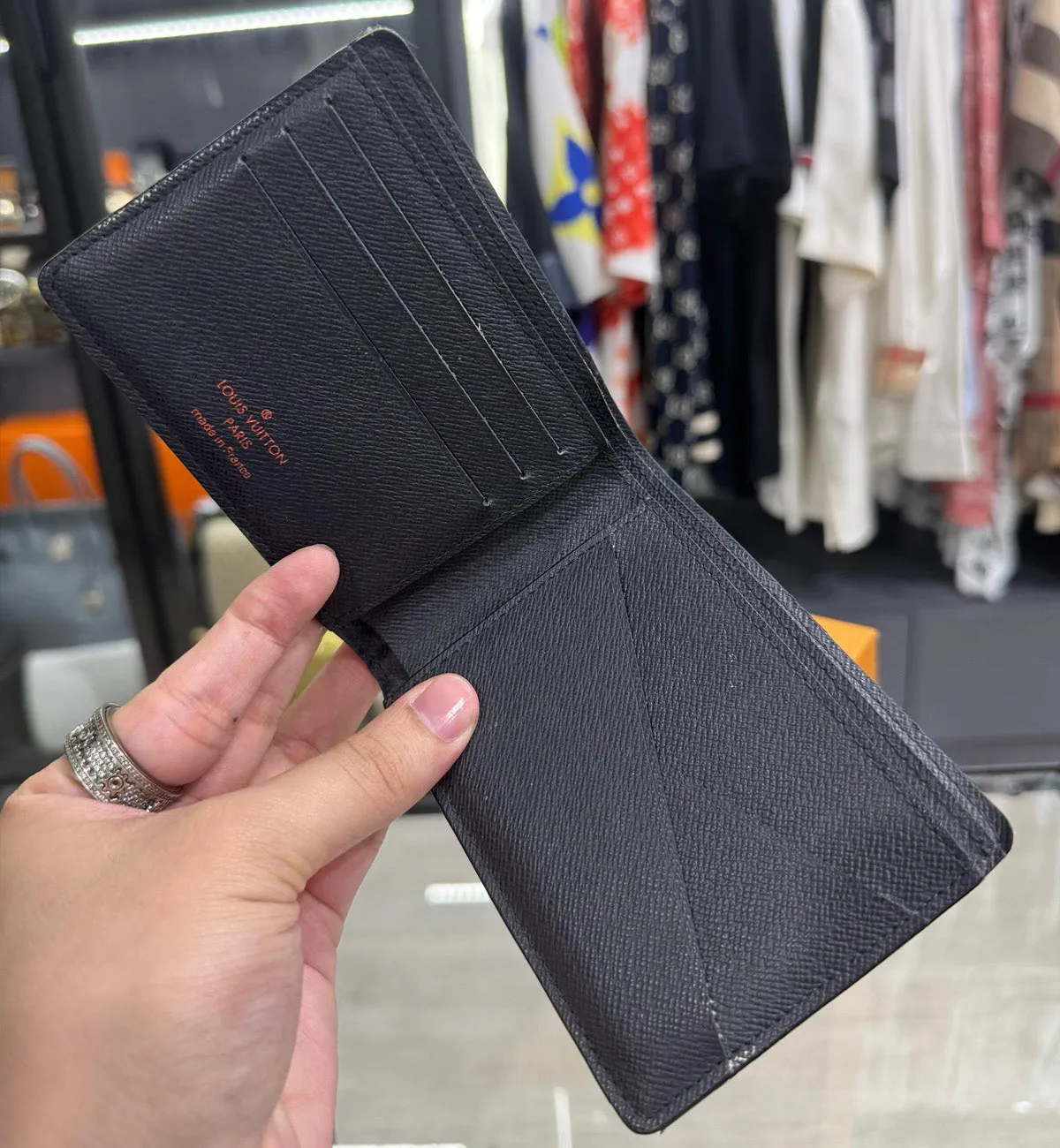 [Pre-used] LV Upside Down Wallet Reverse Navy Monogram