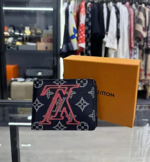 [Pre-used] LV Upside Down Wallet Reverse Navy Monogram