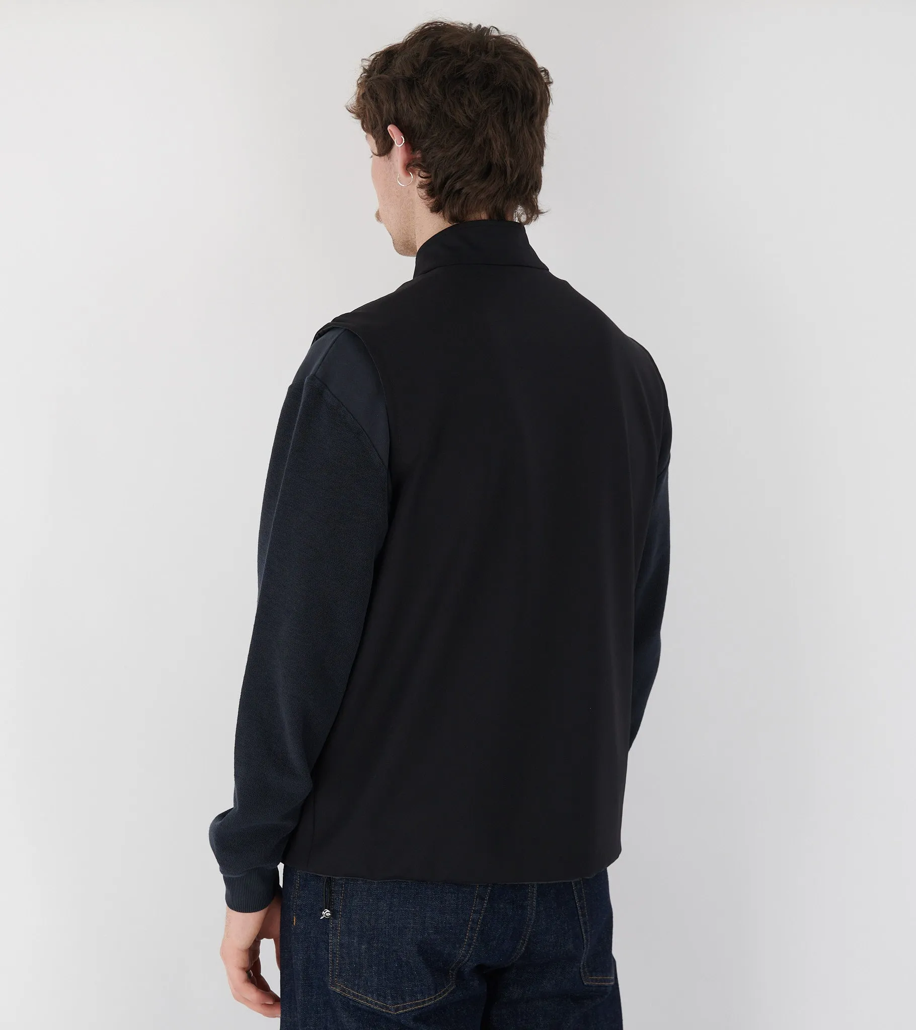 Reversible Padded Cotton Vest Black