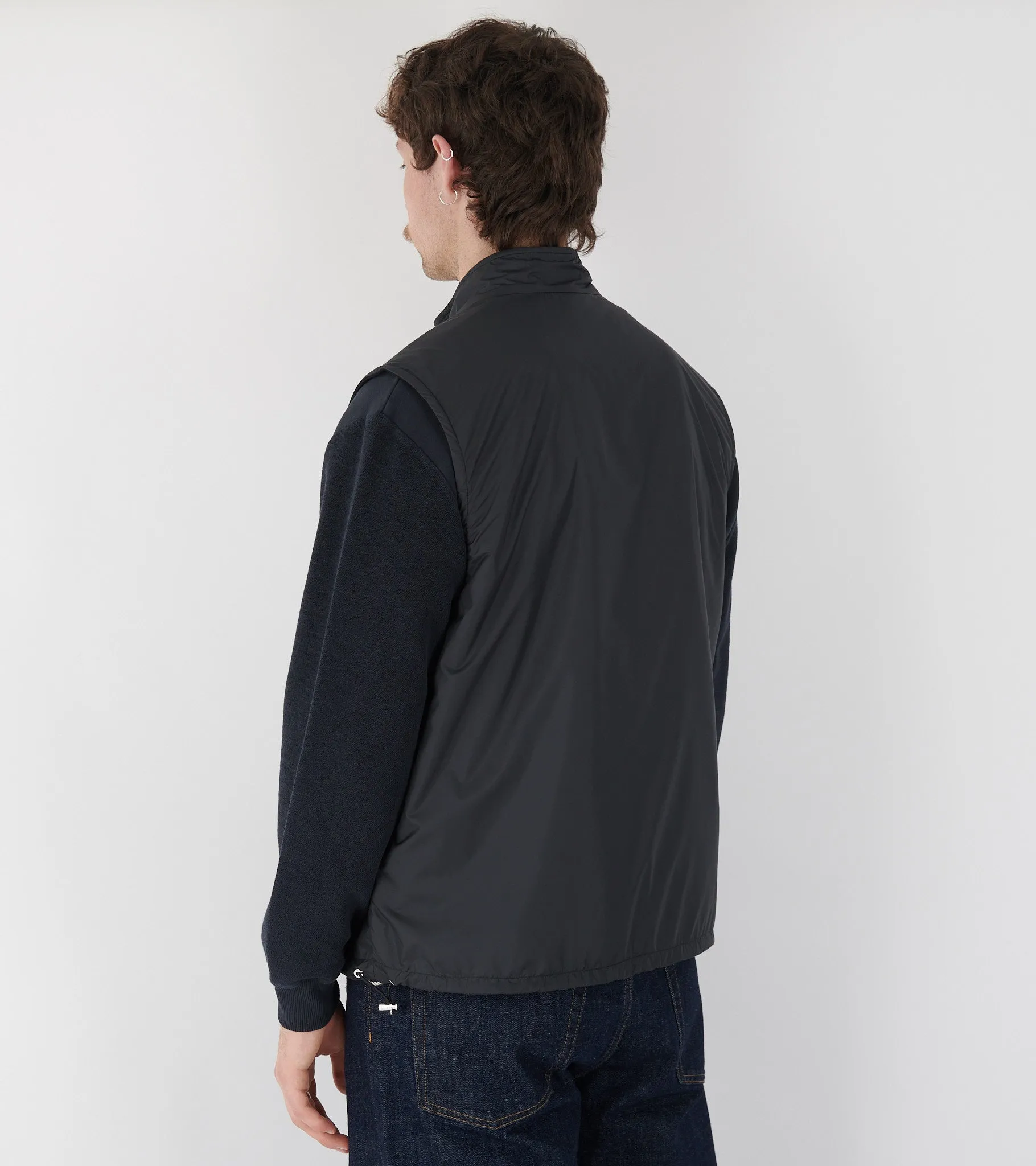 Reversible Padded Cotton Vest Black