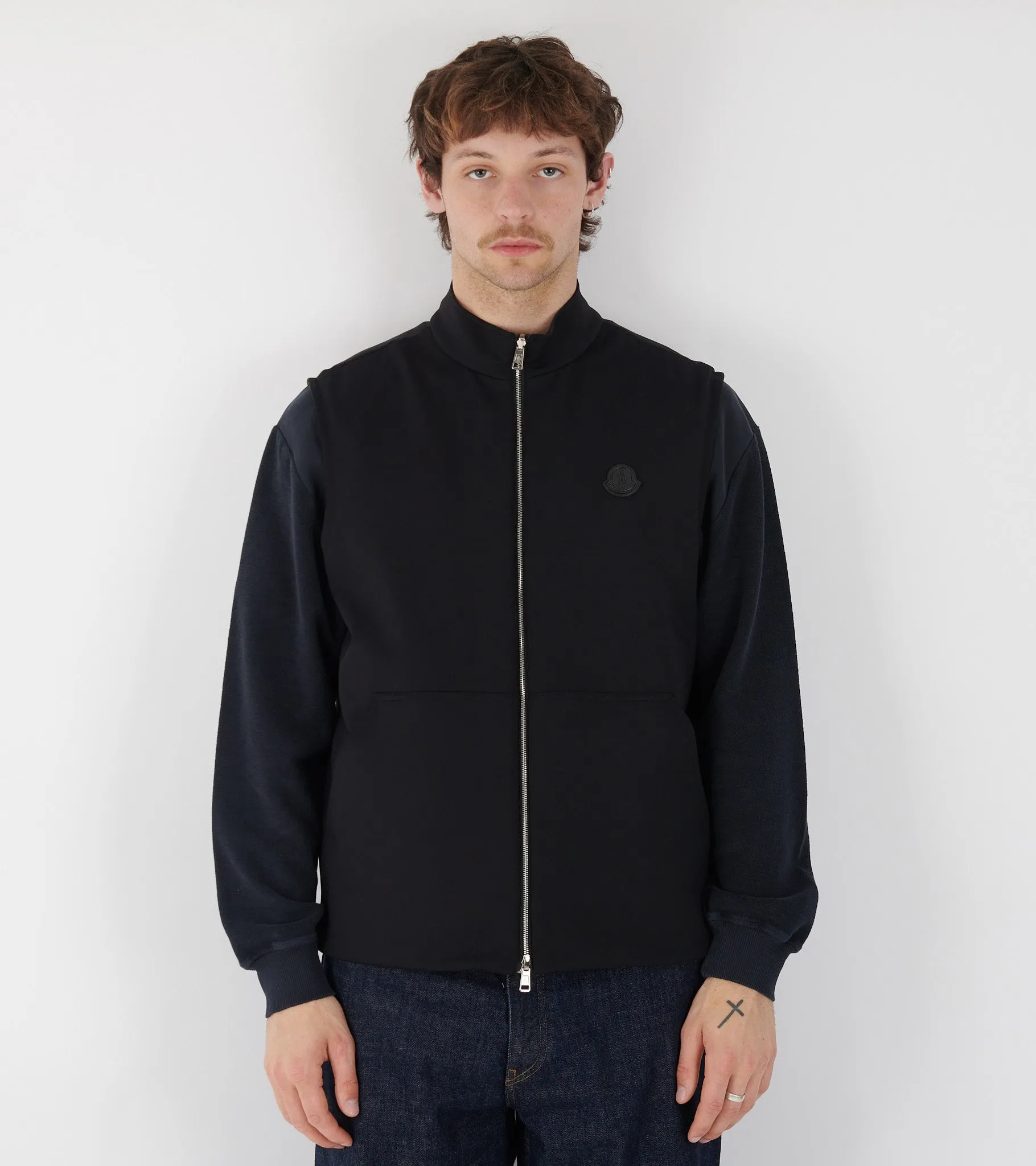 Reversible Padded Cotton Vest Black