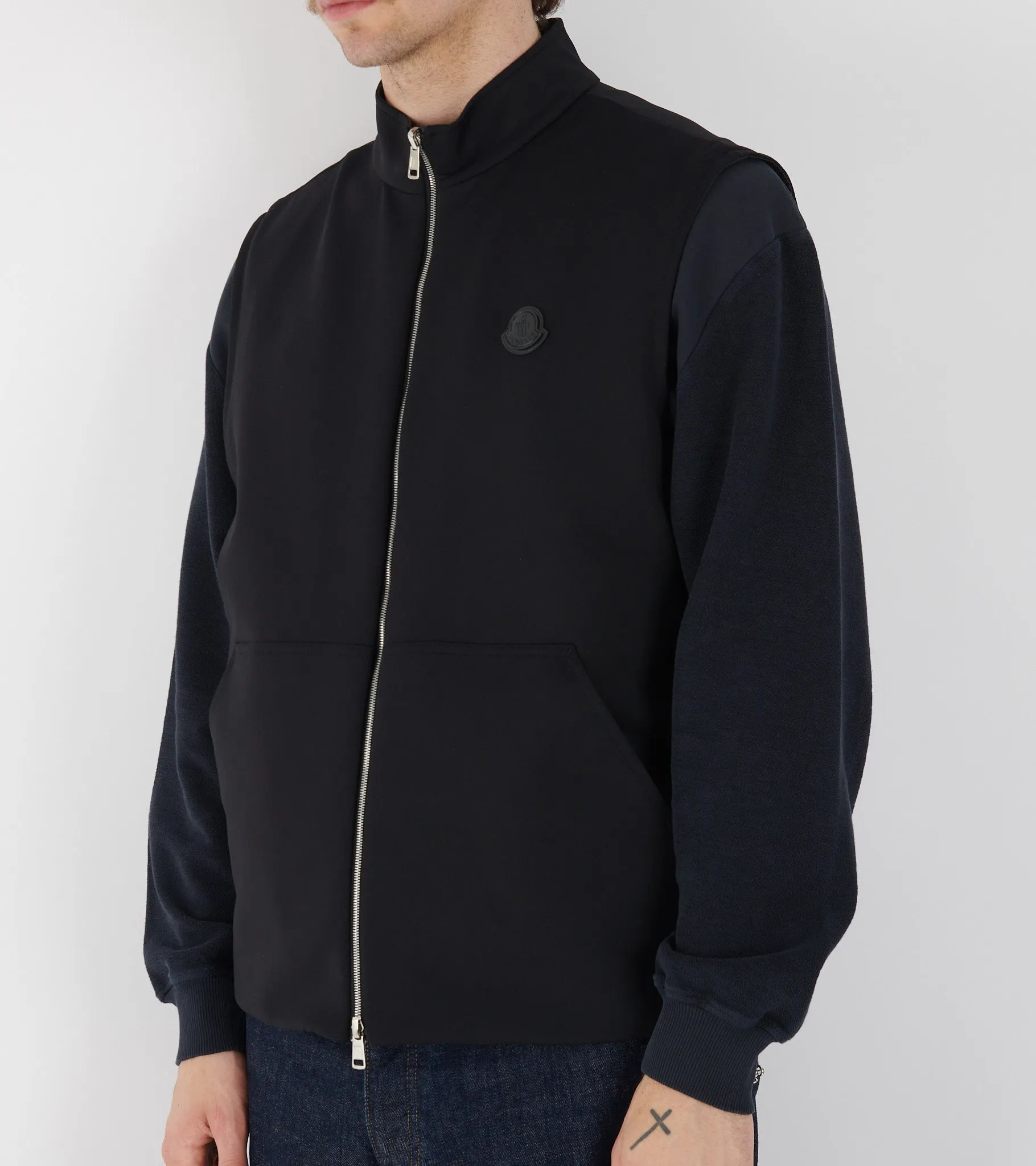 Reversible Padded Cotton Vest Black